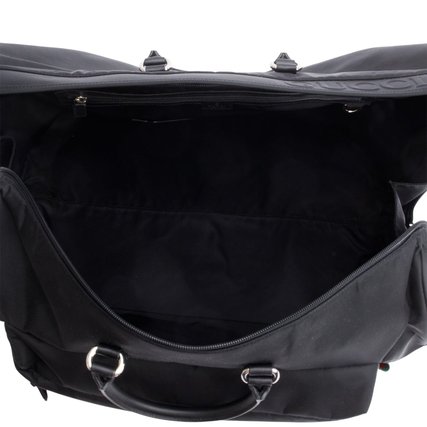 Gucci Black Nylon Web Large Duffle Bag
