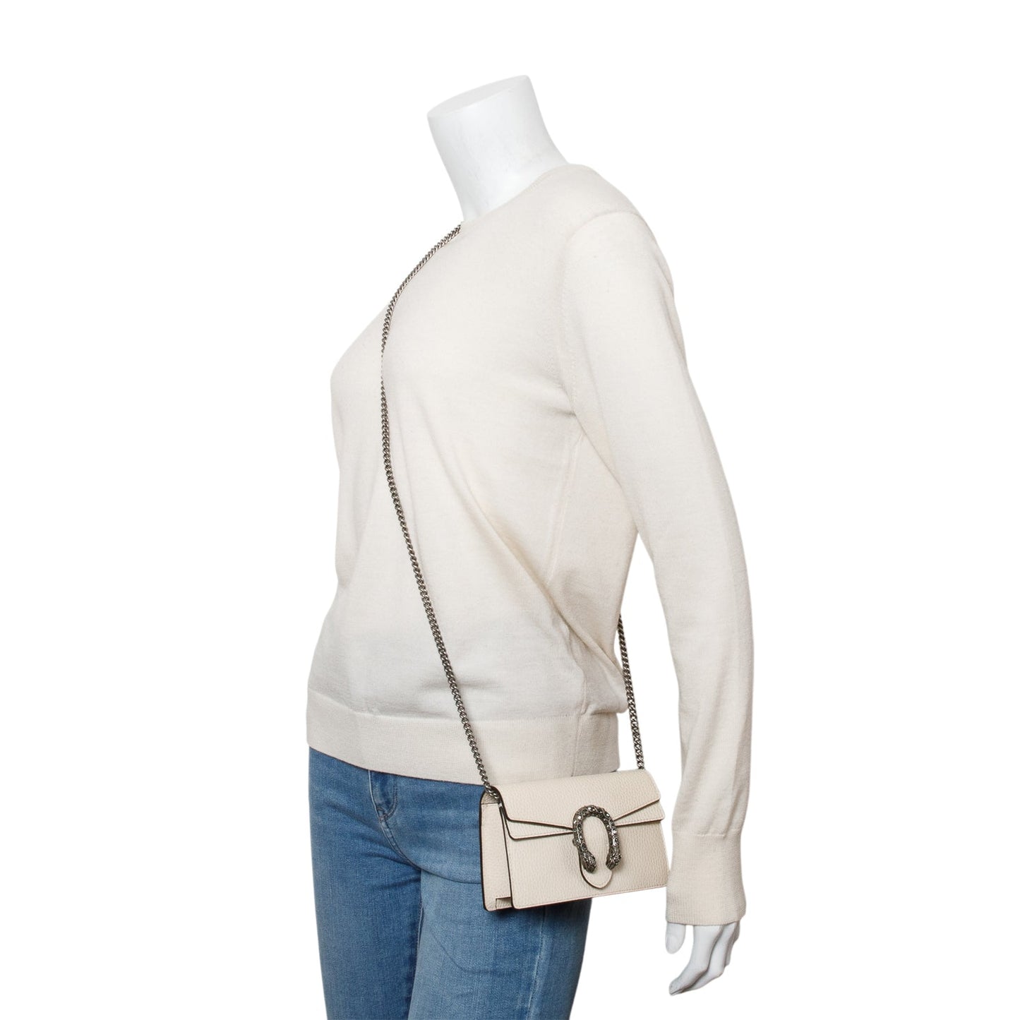 Gucci Dionysus White Leather Dionysus Super Mini Bag