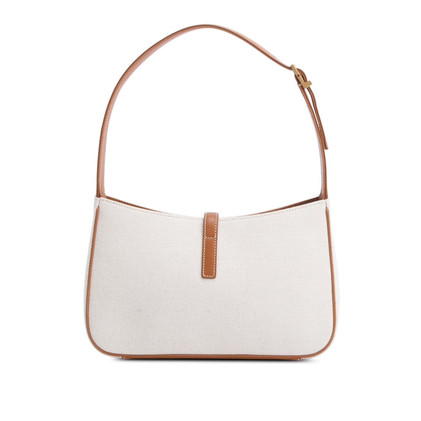Saint Laurent 2022 White Canvas and Leather Le 5 a 7 Bag