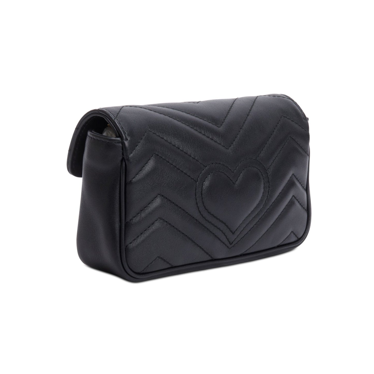 Gucci Black GG Marmont Matelasse Leather Super Mini Bag