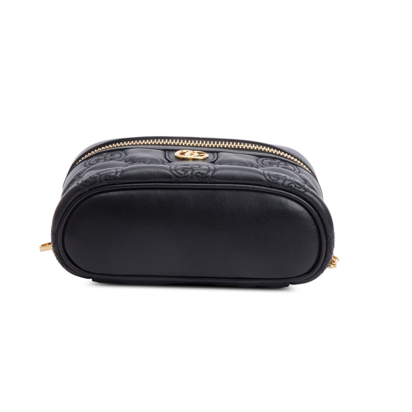 Gucci Black Calfskin GG Matelasse Leather Mini Top Handle Bag