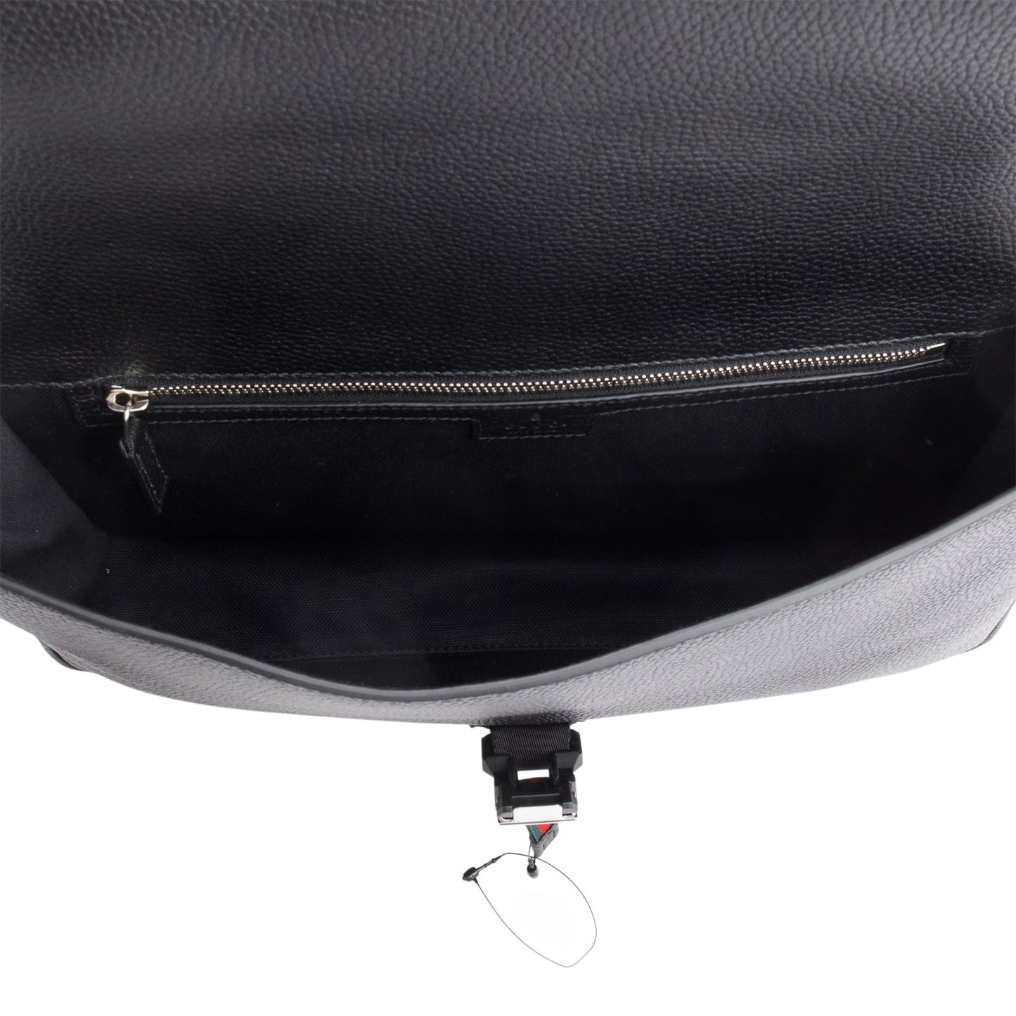 Gucci Black Calfskin Leather Web Medium Business Case