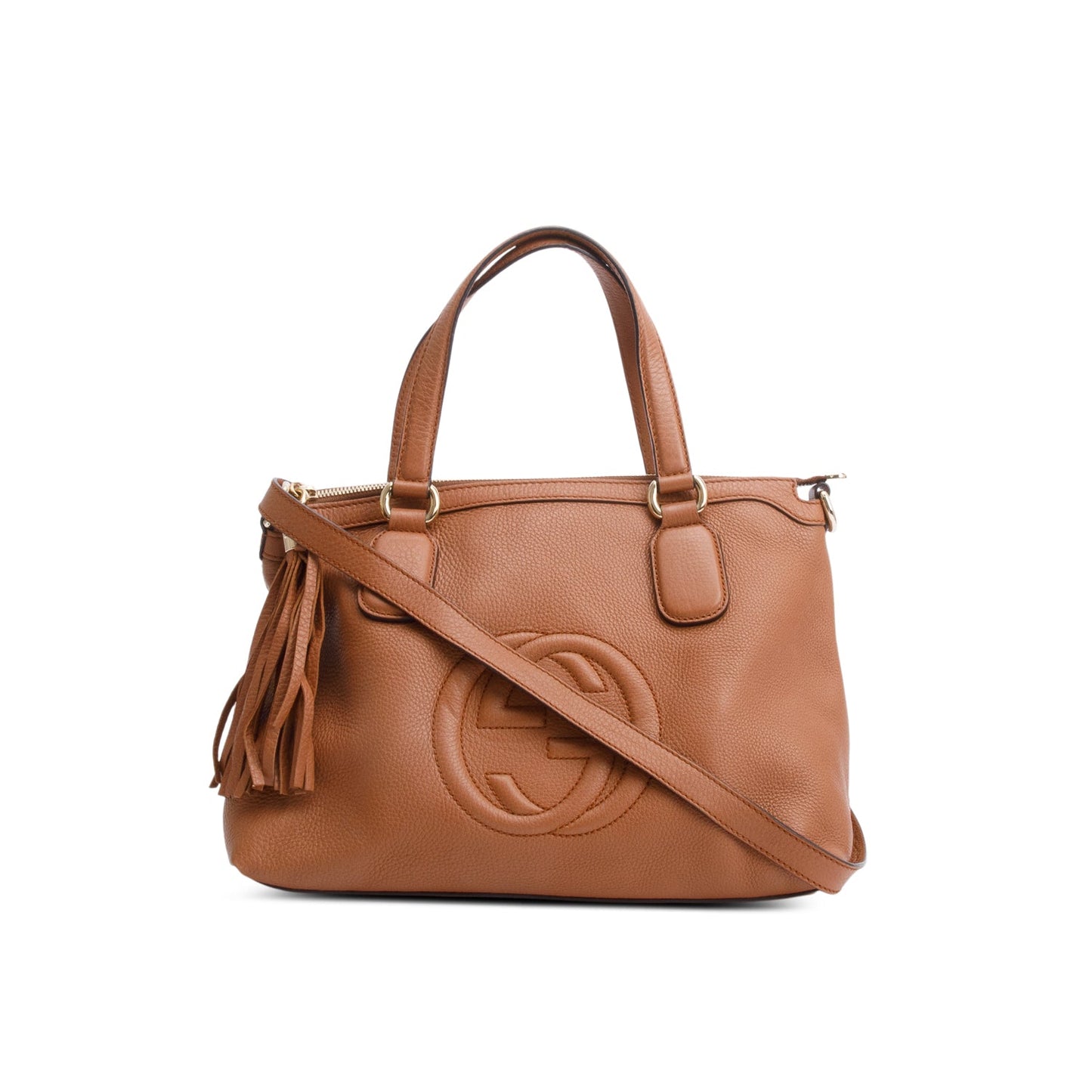 Gucci Brown Cellarius Calfksin Leather Small Soho Top Handle Satchel