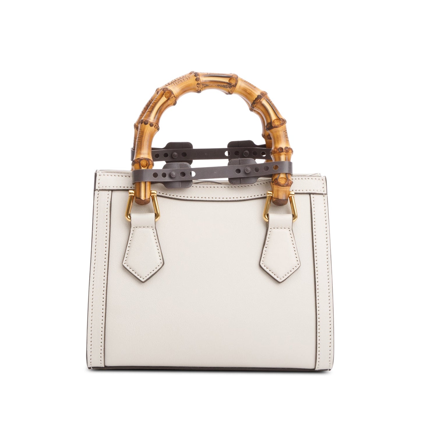 Gucci White Calfskin Leather Diana Small Tote Bag