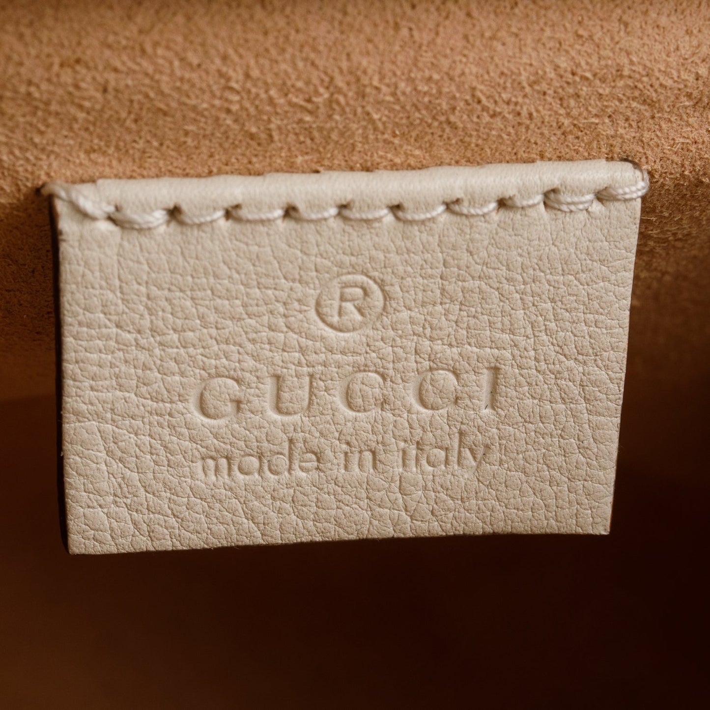 Gucci White Calfskin Leather Diana Small Tote Bag