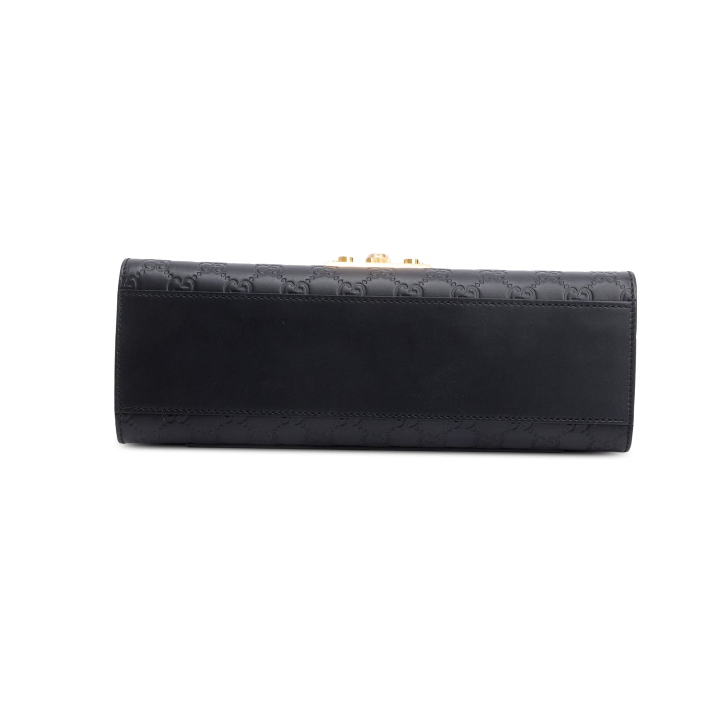 Gucci Black GG Signature Leather Medium Padlock Shoulder Bag