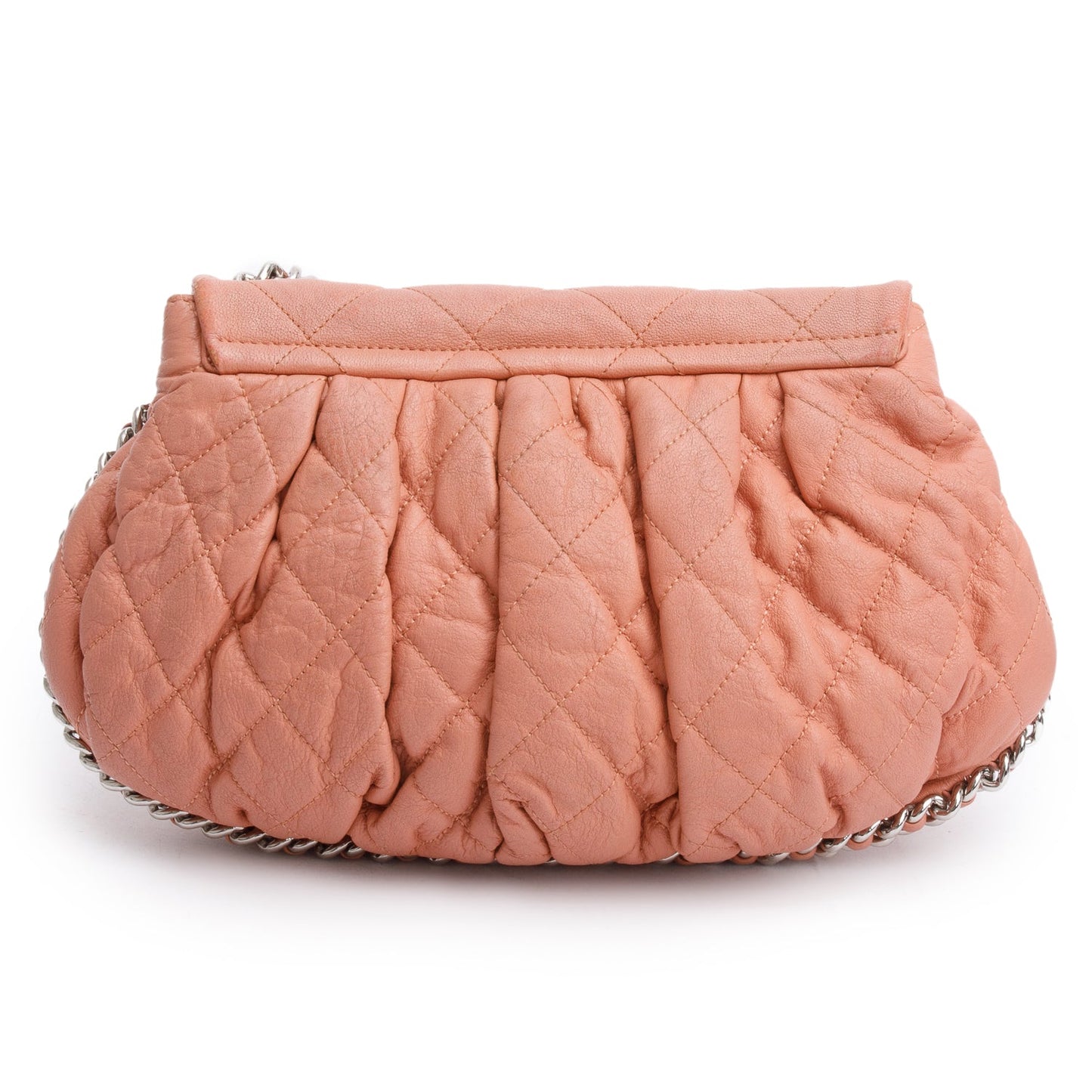 Chanel Pink Quilted Calfskin Leather Medium Chain Around Flap Bag
