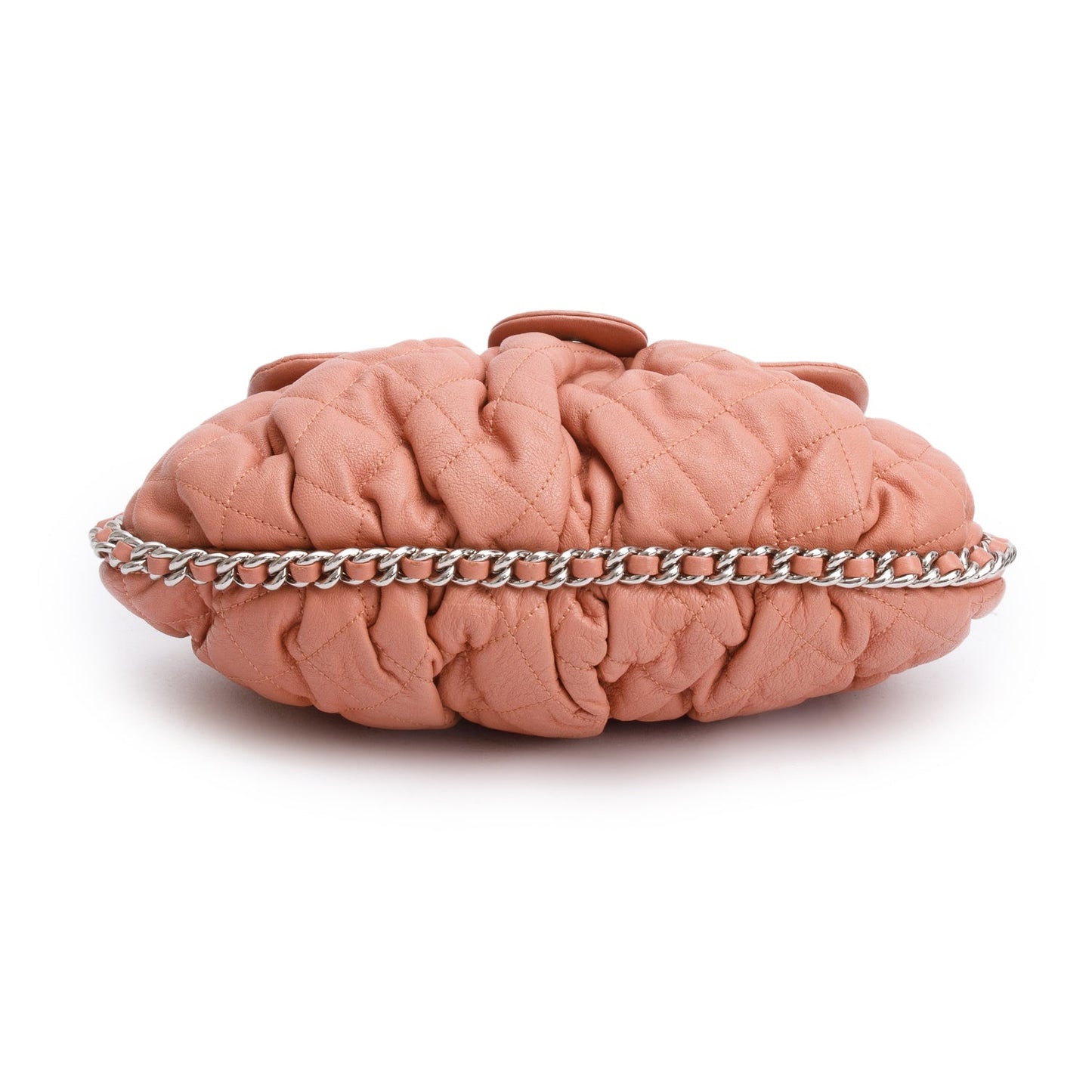 Chanel Pink Quilted Calfskin Leather Medium Chain Around Flap Bag