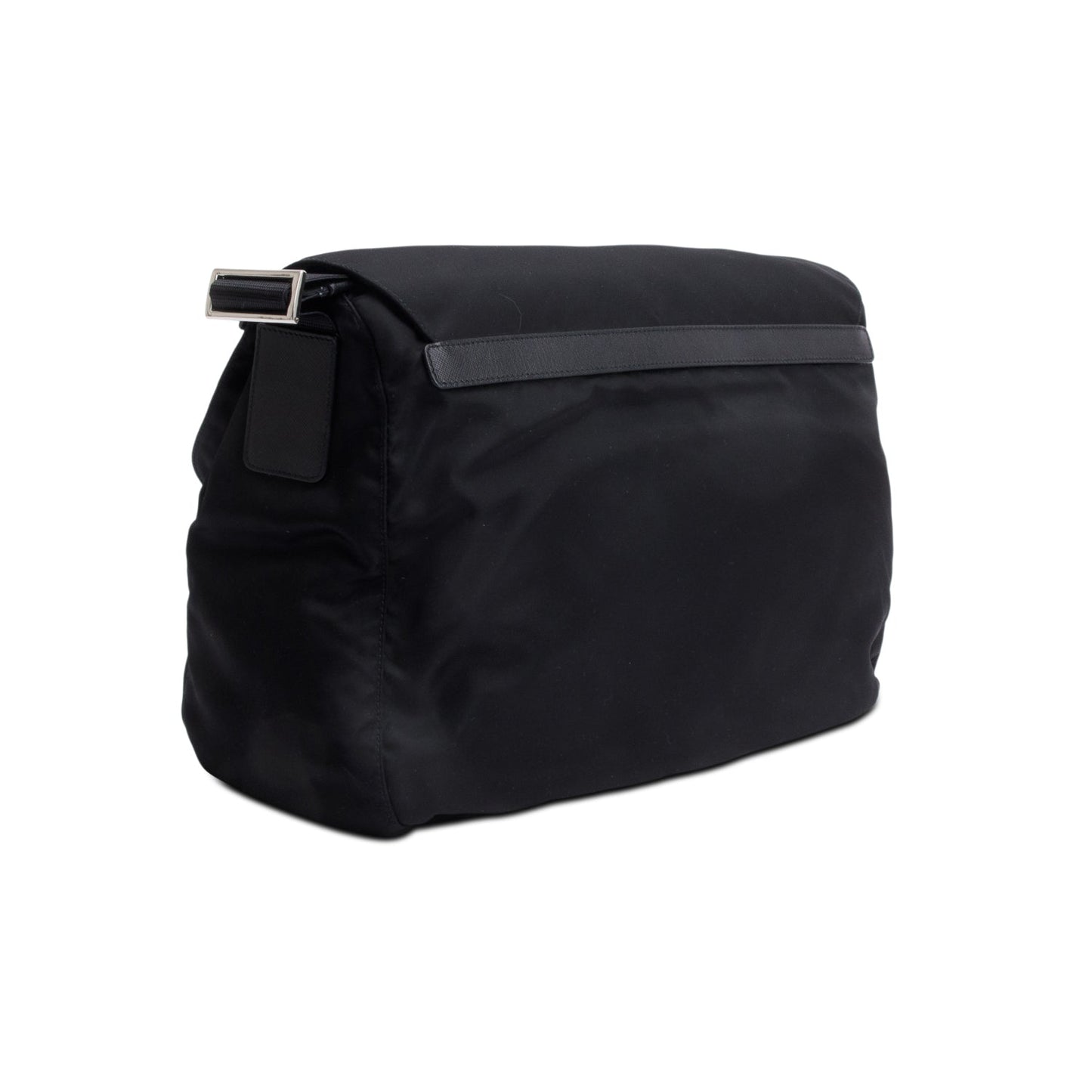 Prada Black Nylon Vela Sport Buckle Messenger Bag