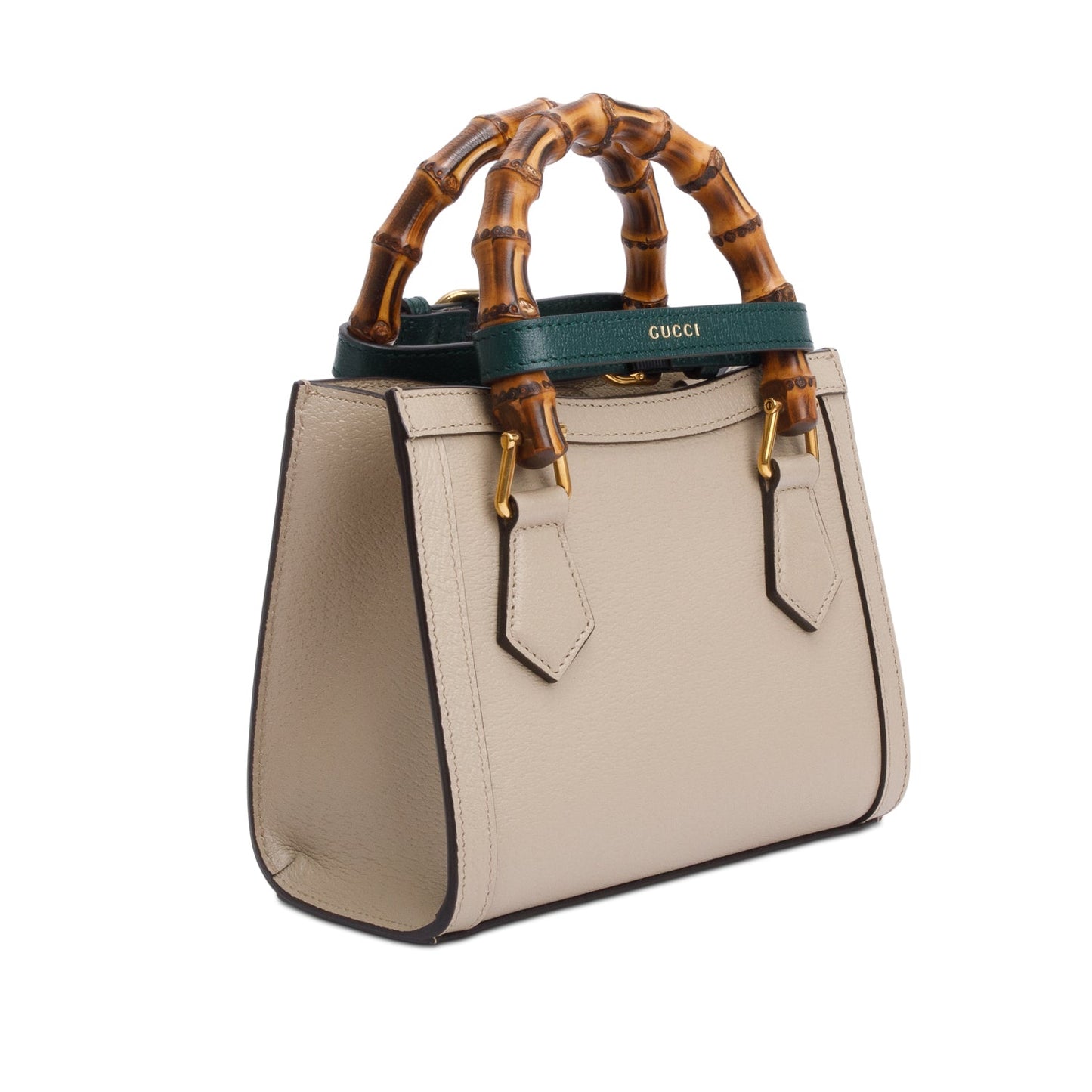Gucci Taupe Calfskin Leather Diana Small Tote Bag
