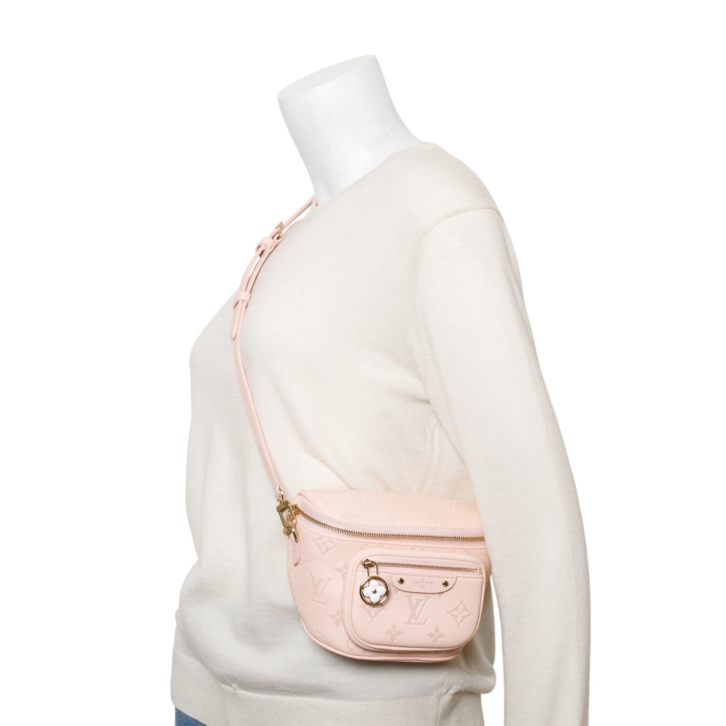 Louis Vuitton Pink Monogram Soft Calf Leather Special Edition Flower Mini Bumbag