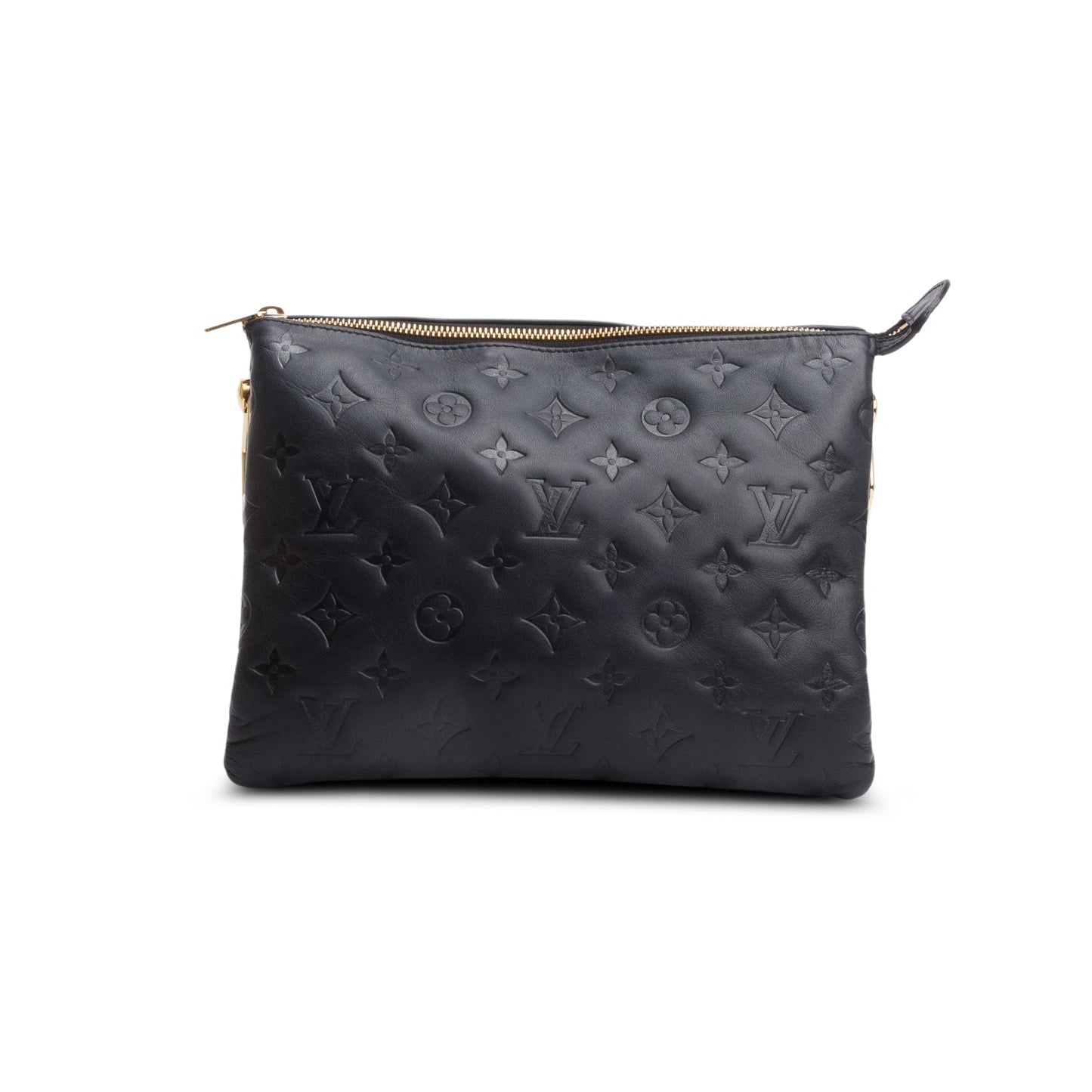 Louis Vuitton 2021 Black Monogram Embossed Lambskin Leather Coussin PM