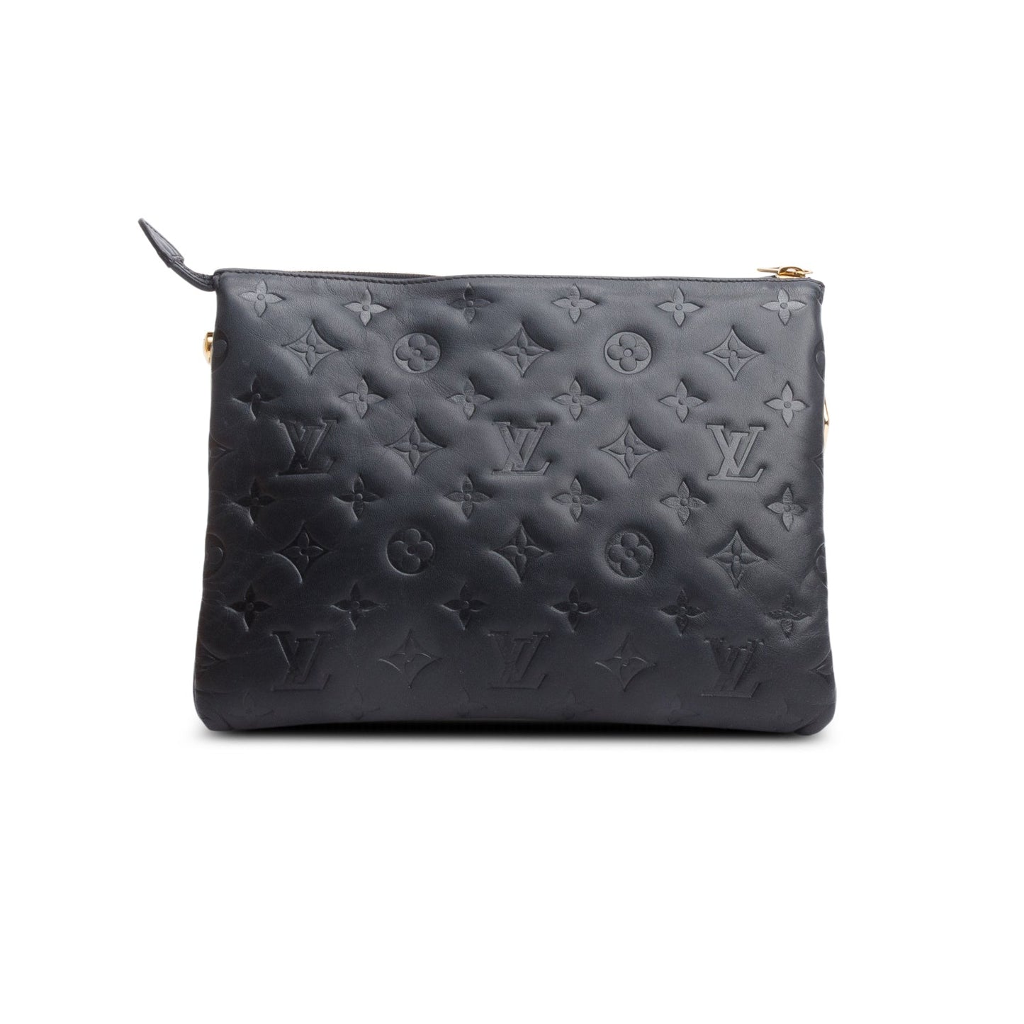 Louis Vuitton 2021 Black Monogram Embossed Lambskin Leather Coussin PM