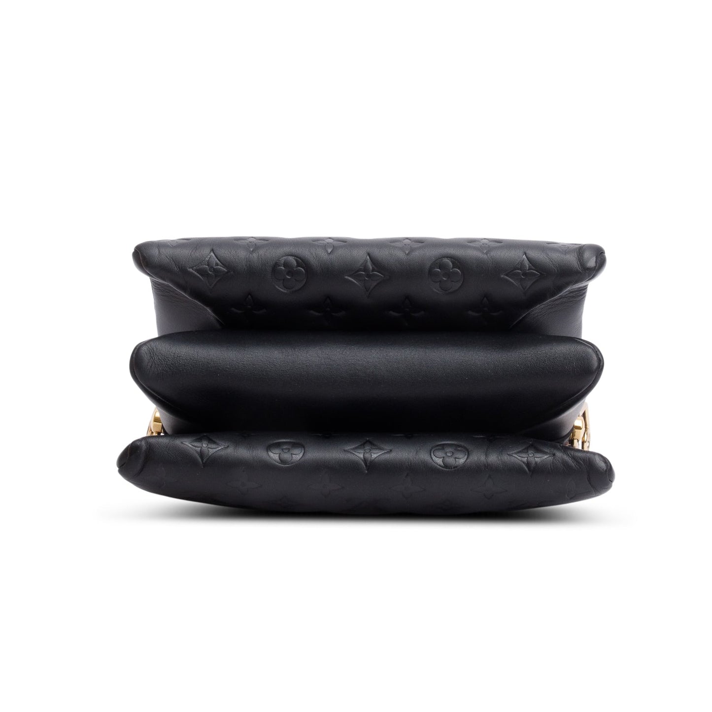 Louis Vuitton 2021 Black Monogram Embossed Lambskin Leather Coussin PM