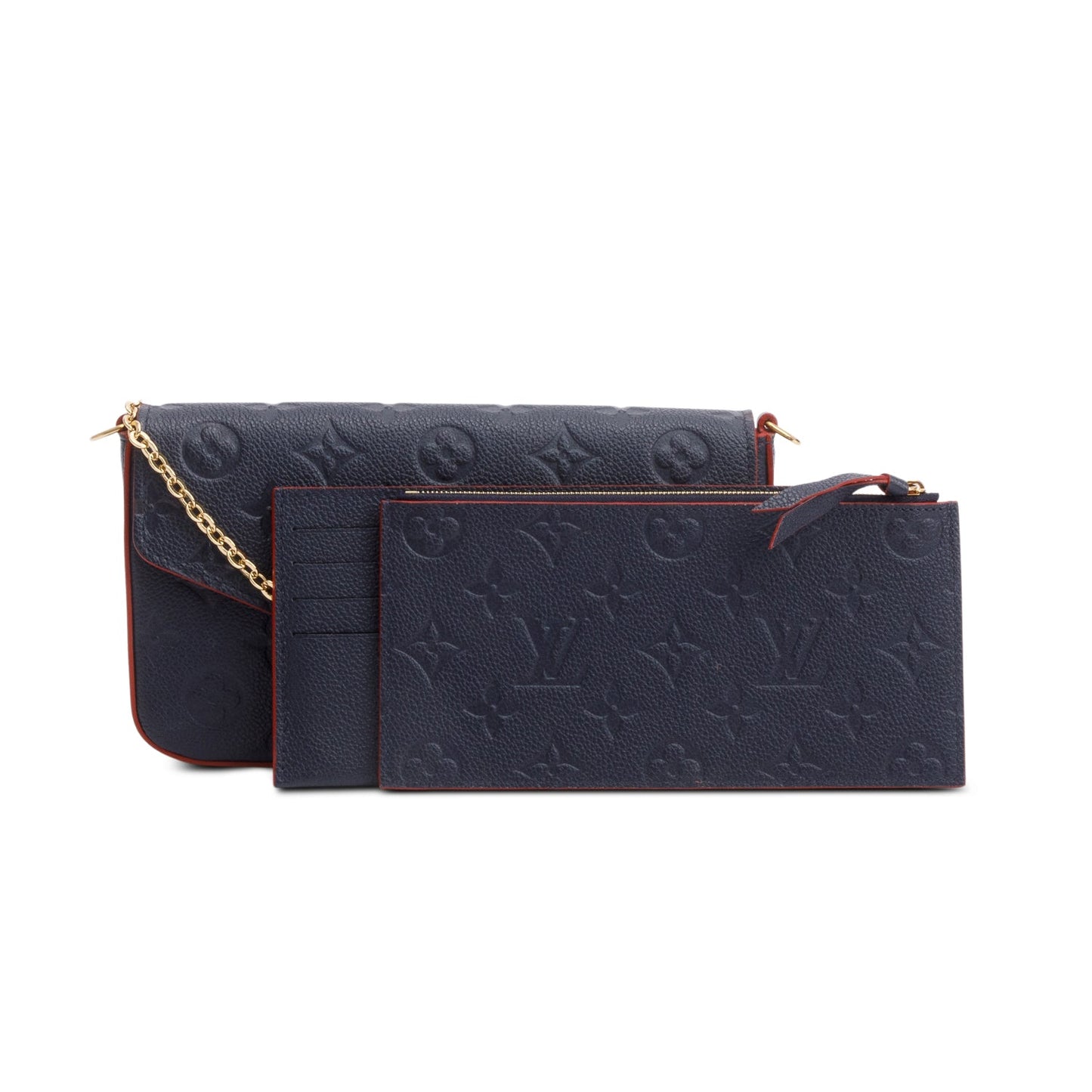 Louis Vuitton Marine Rouge Monogram Empreinte Leather Felicie Pochette