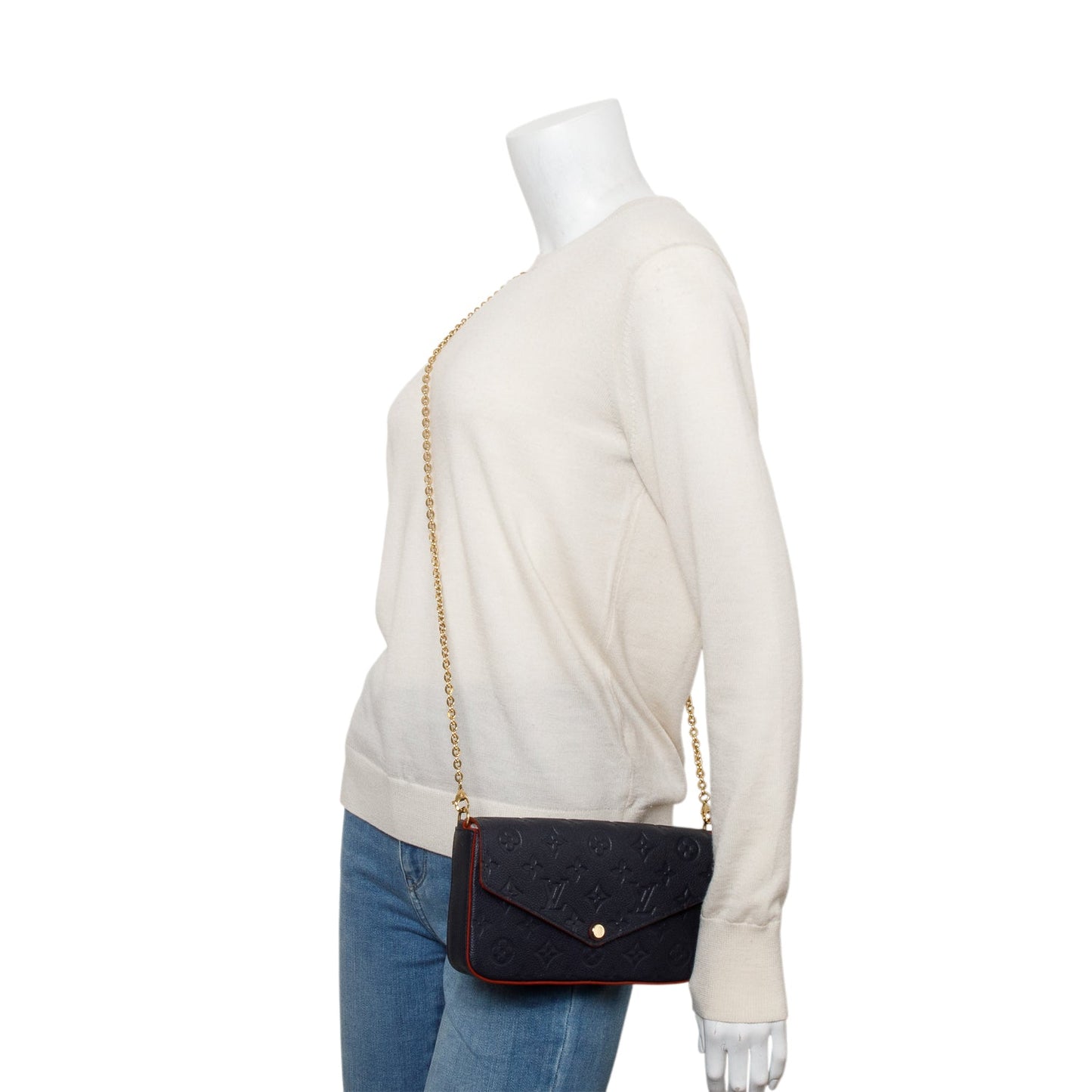 Louis Vuitton Marine Rouge Monogram Empreinte Leather Felicie Pochette