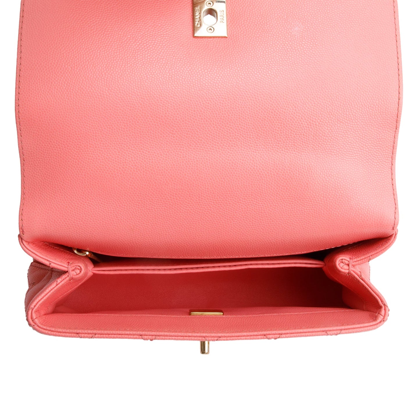 Chanel Pink Quilted Caviar Leather Small Coco Handle Bag