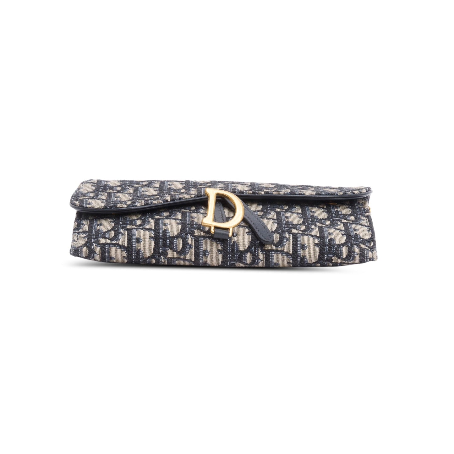 Christian Dior Oblique Jacquard Saddle Pouch with Chain
