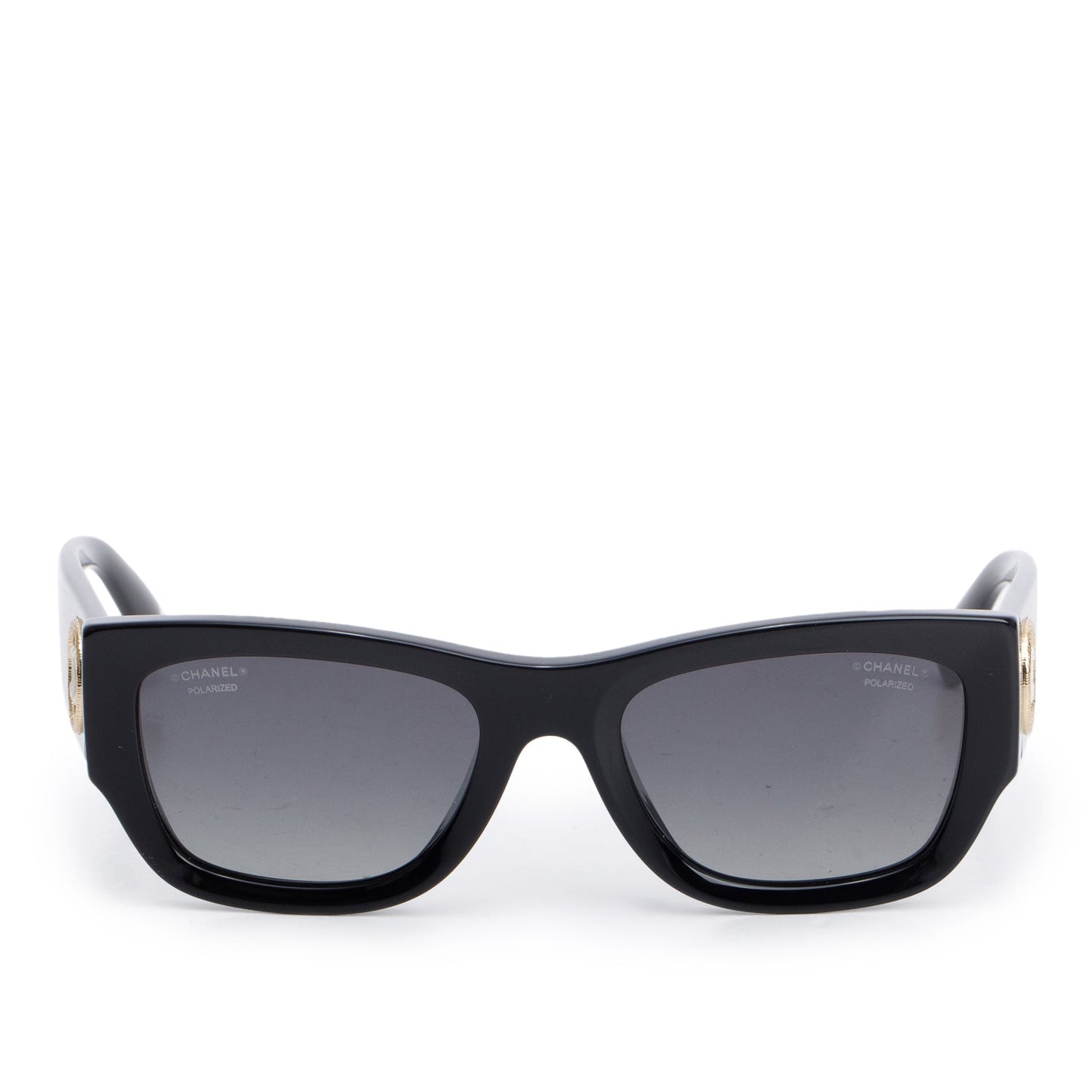 Chanel 5507-A Black Acetate Rectangle Polarized Sunglasses 5507-A