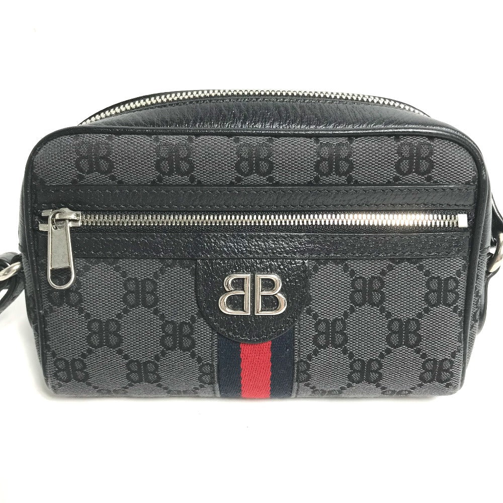 GUCCI Shoulder Bag 680128 Canvas / leather black Balenciaga Balenciaga collaboration Hacker Project GG mens
