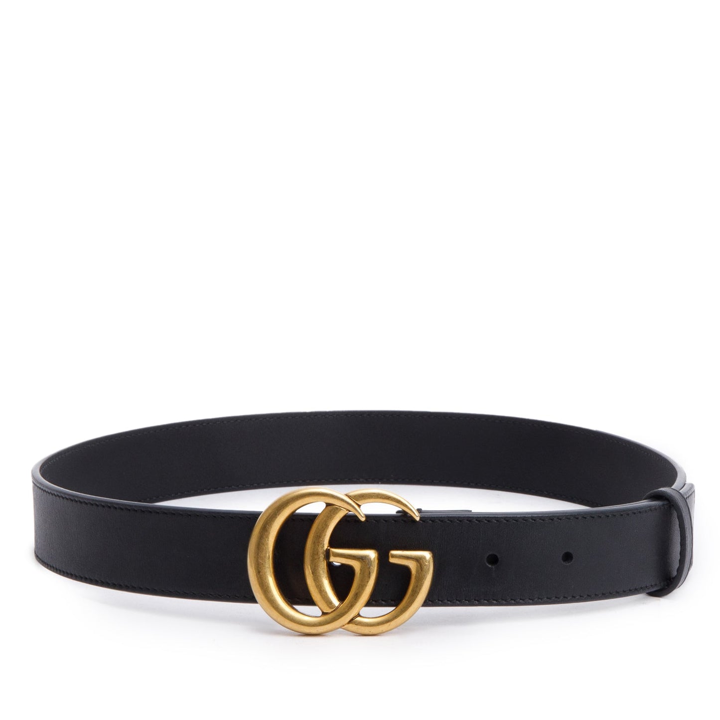 Gucci Black GG Marmont Thin Belt, 75 30