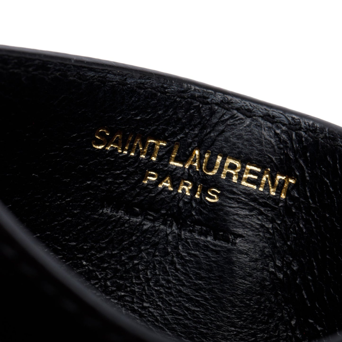 Saint Laurent Black Grain de Poudre Matelasse Chevron Leather Card Holder