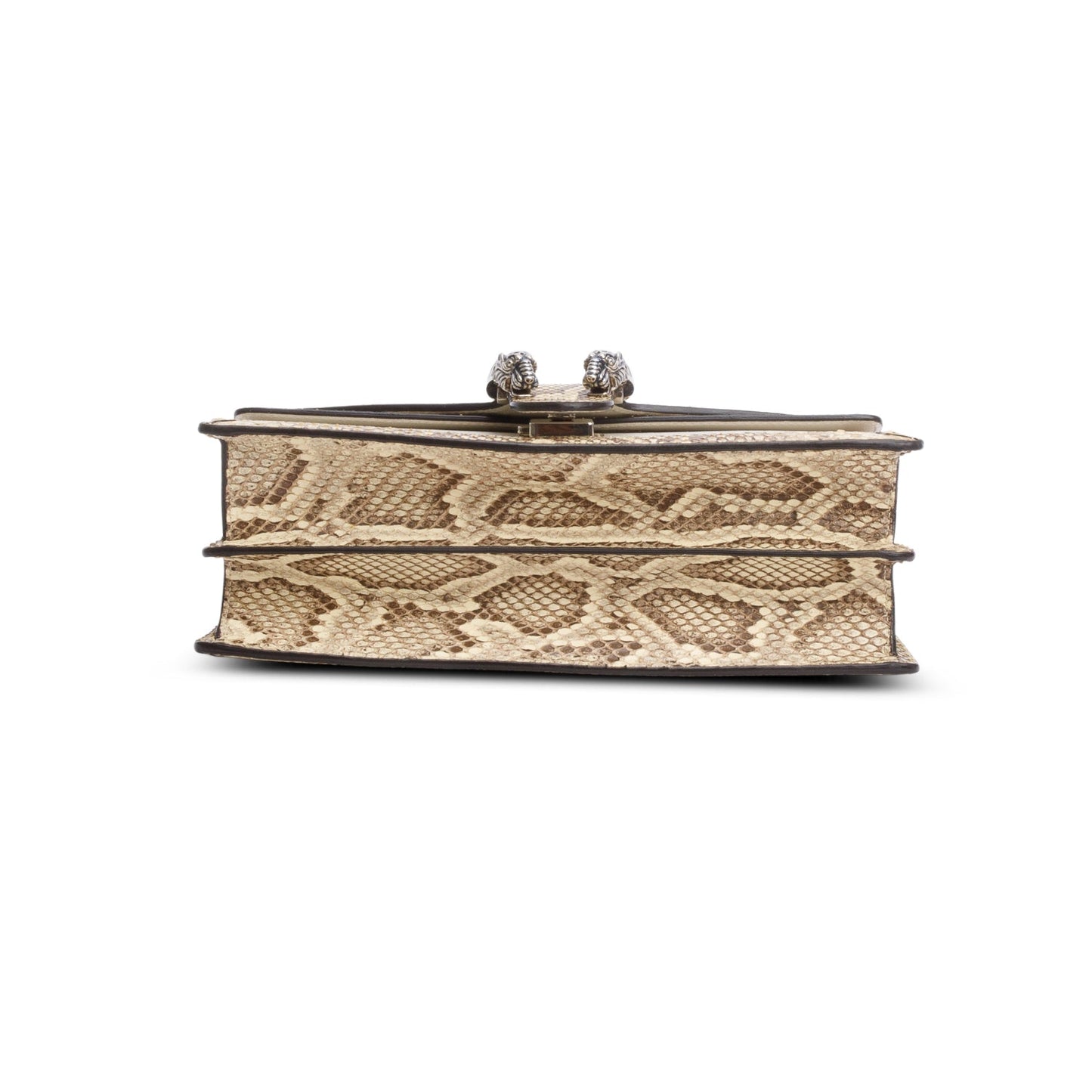 Gucci White Calfskin Leather Python Trim Small Dionysus Shoulder Bag