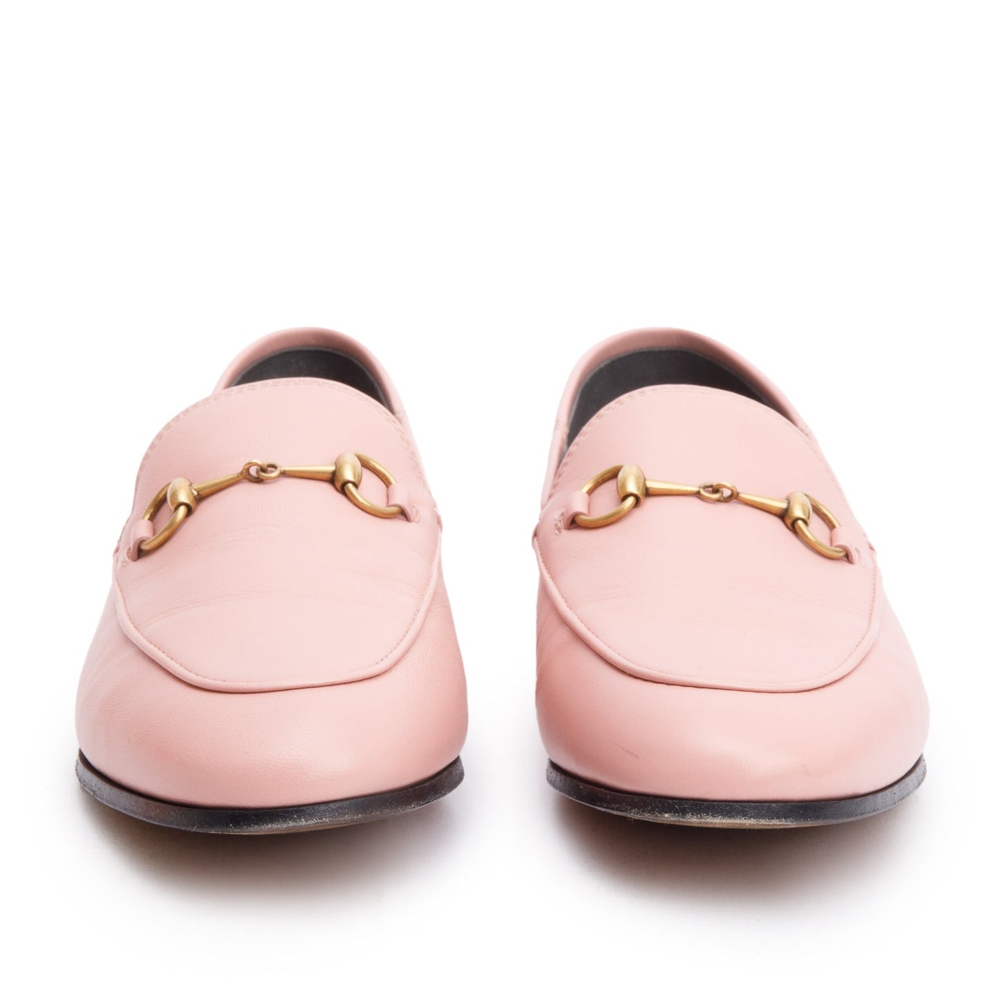 Gucci Pink Calfskin Leather Horsebit Accent Loafers, Size 39