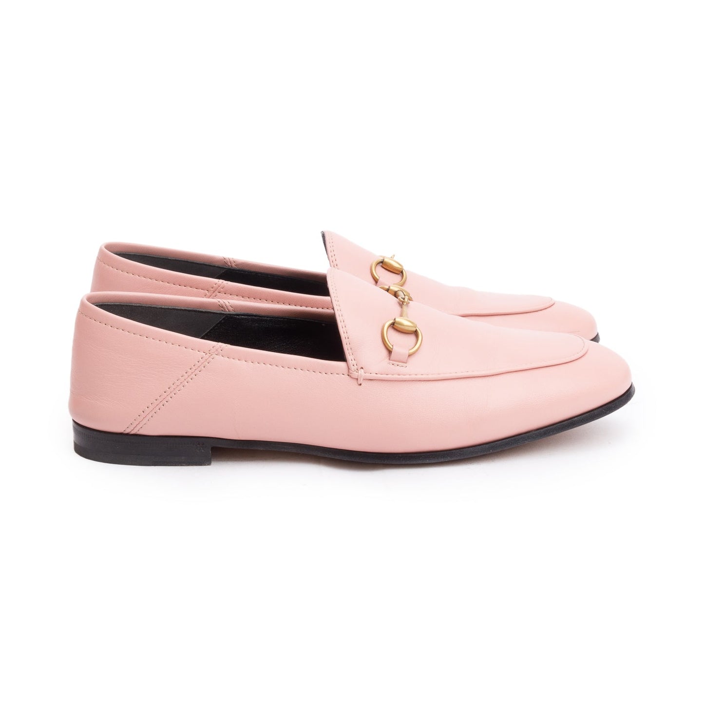 Gucci Pink Calfskin Leather Horsebit Accent Loafers, Size 39