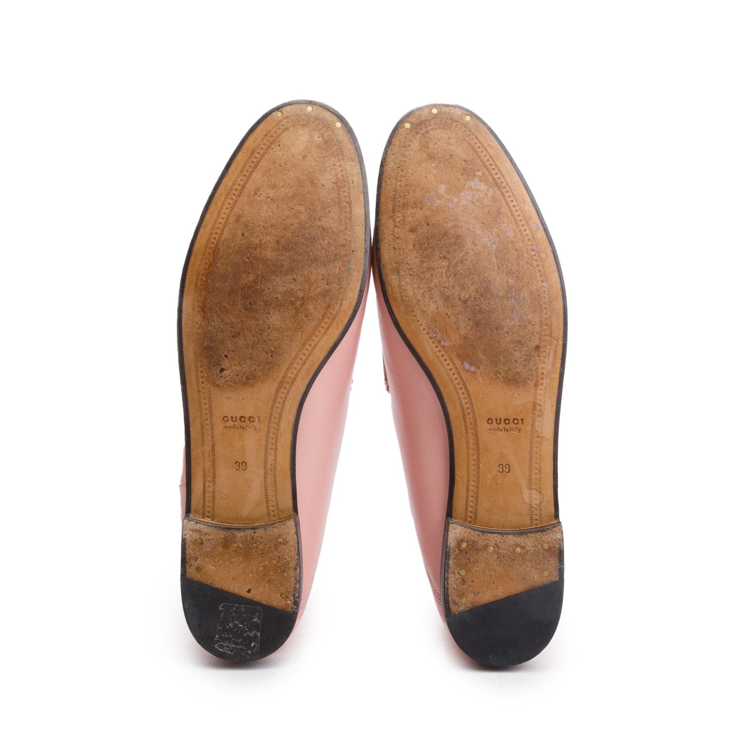 Gucci Pink Calfskin Leather Horsebit Accent Loafers, Size 39