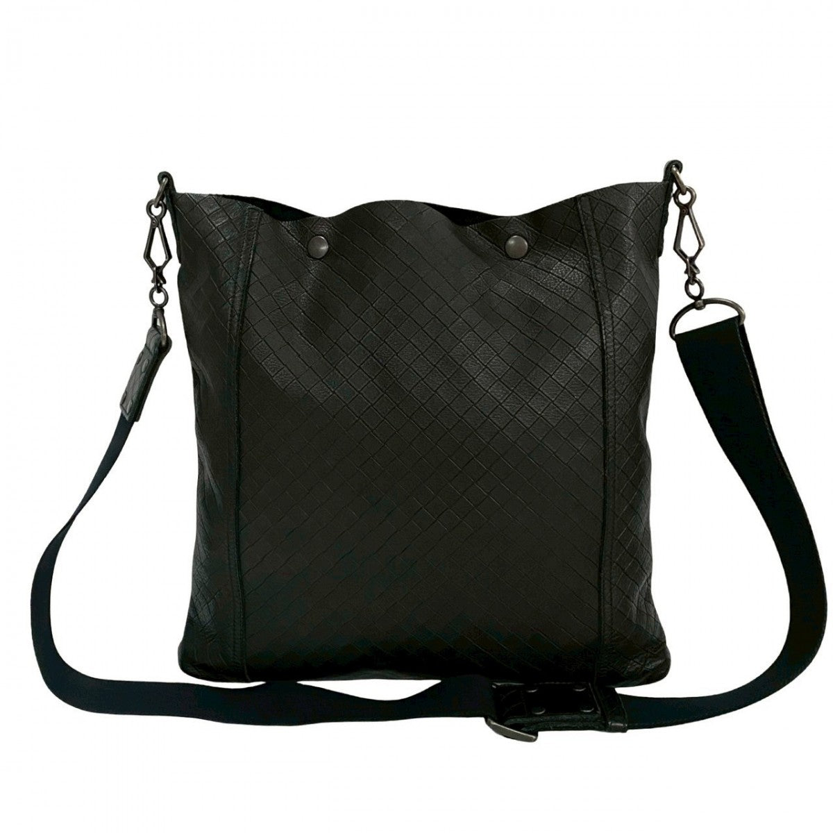BOTTEGAVENETA Shoulder Bag leather black INTRECCIATO mens