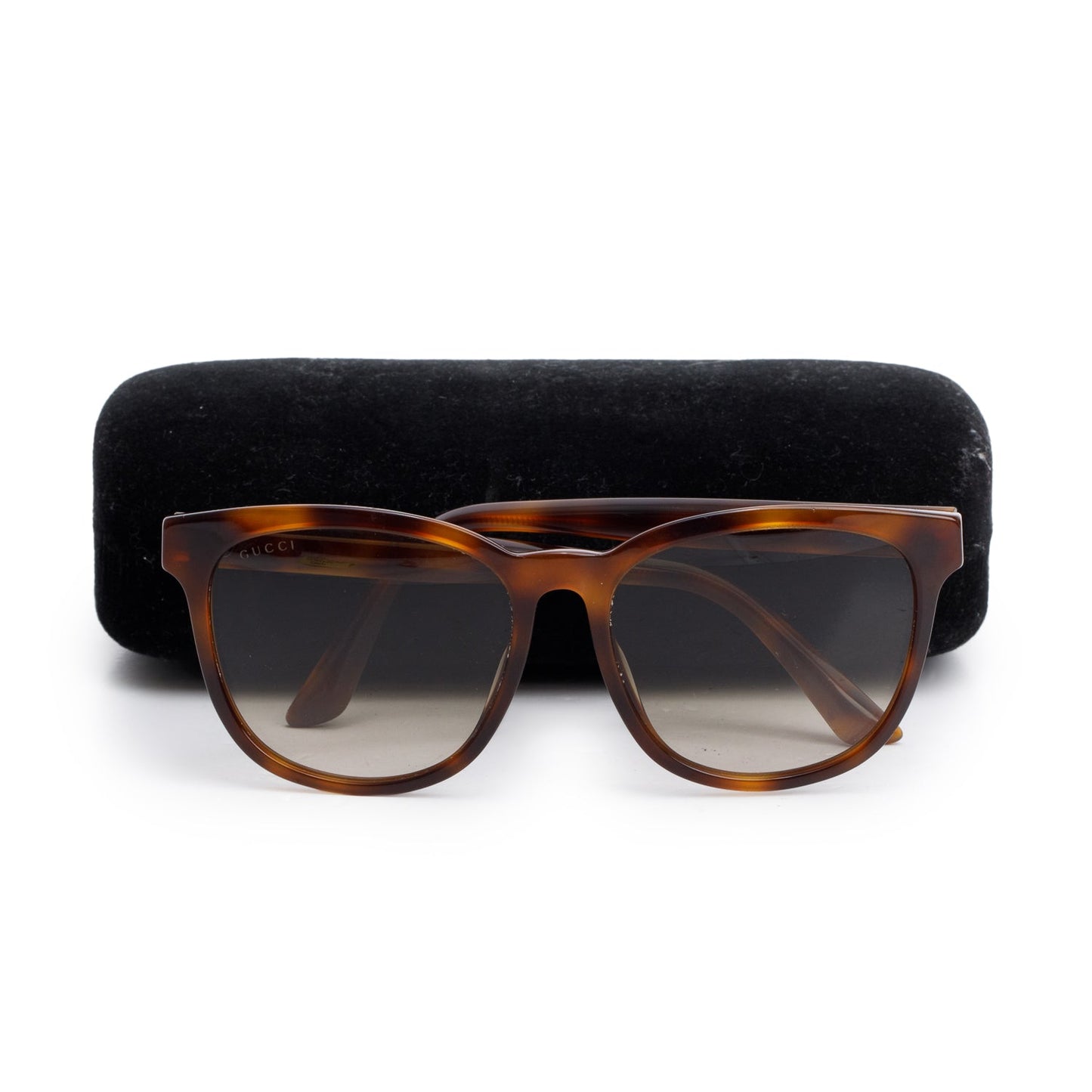 Gucci GG0232SK Havana Acetate Interlocking G Star Accent Square Sunglasses
