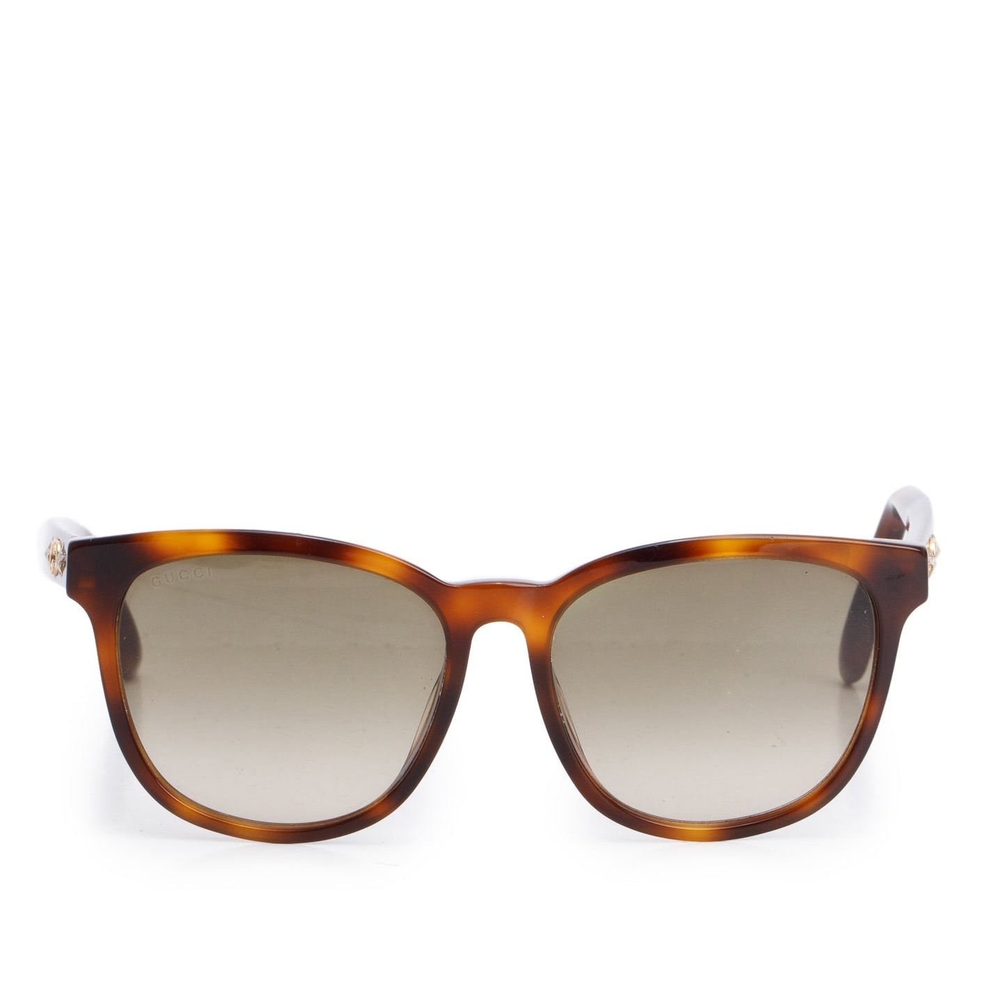 Gucci GG0232SK Havana Acetate Interlocking G Star Accent Square Sunglasses