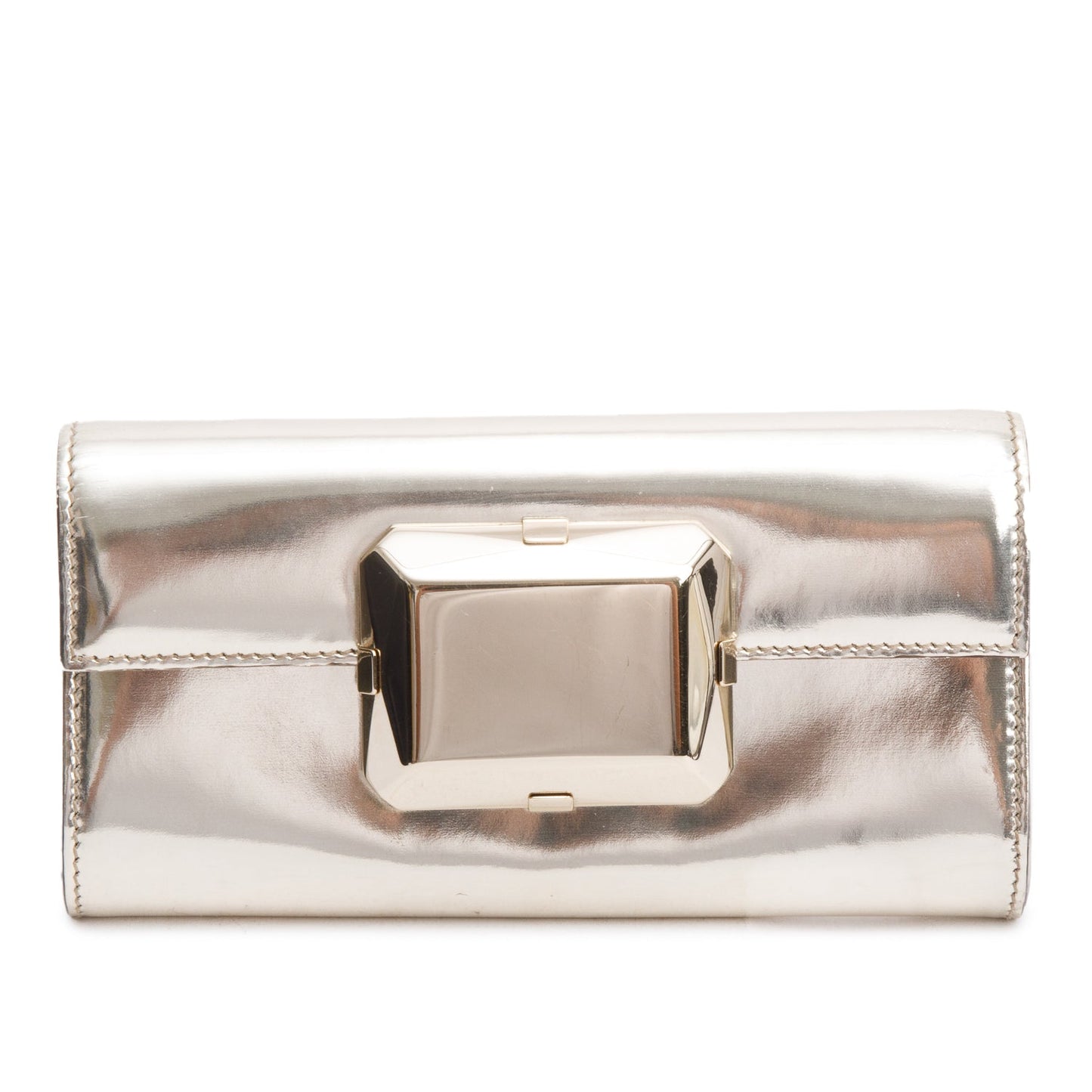 Gucci Gold Patent Leather Gem Clutch