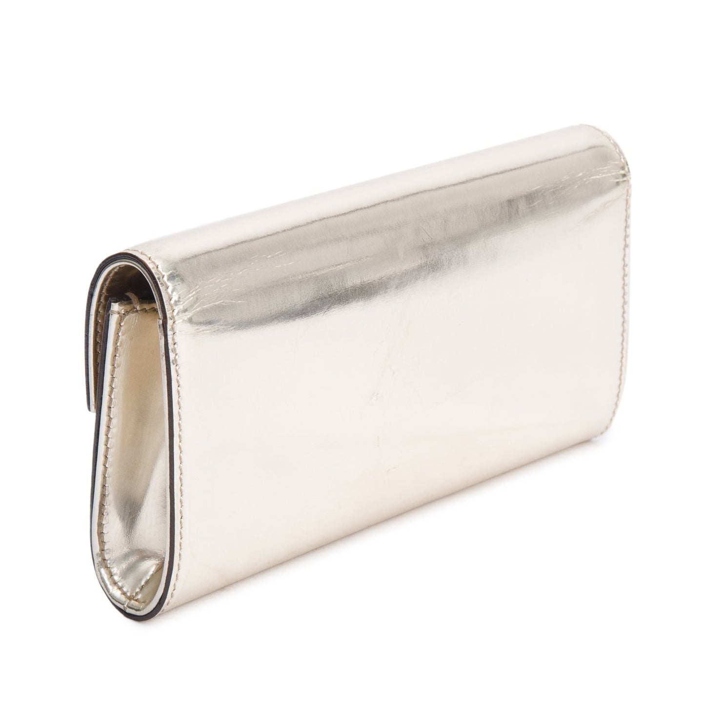 Gucci Gold Patent Leather Gem Clutch