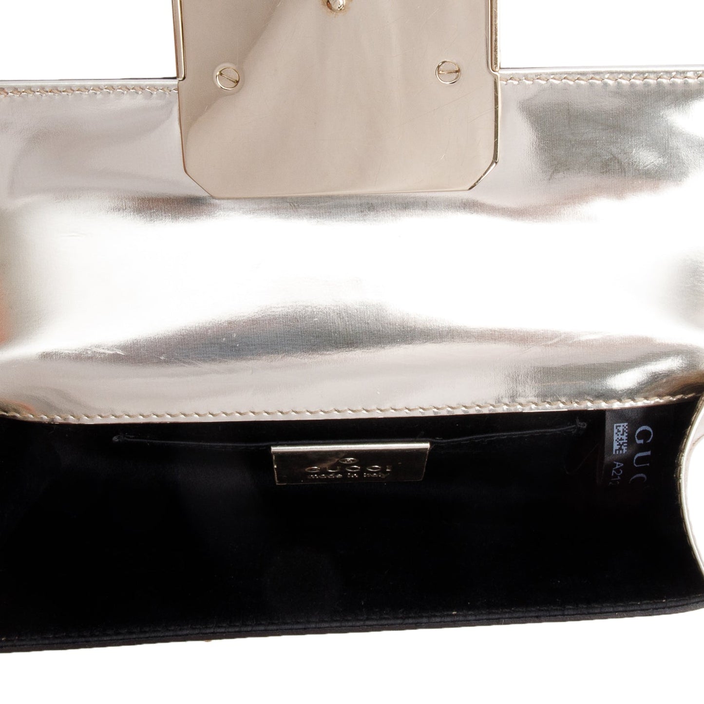 Gucci Gold Patent Leather Gem Clutch