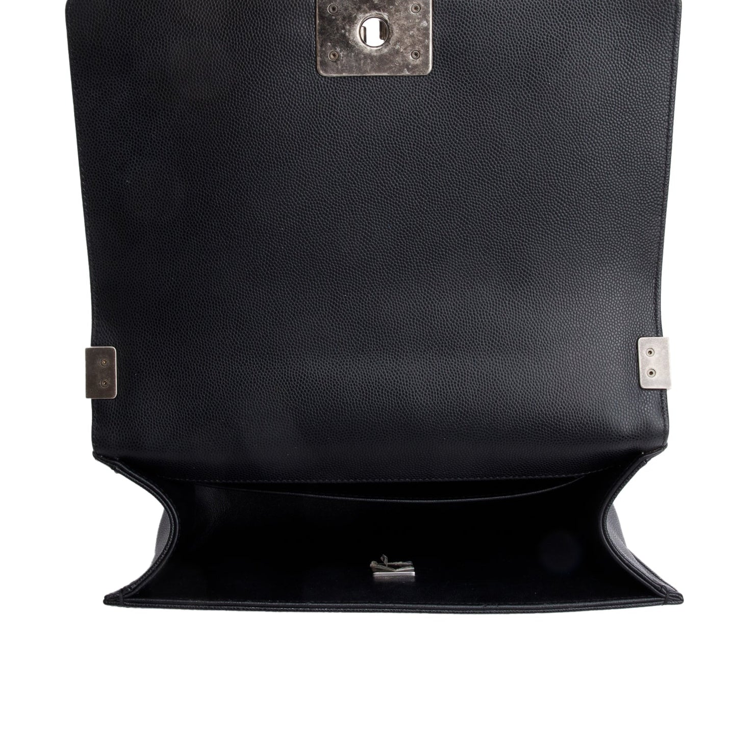 Chanel Black Quilted Caviar Leather Medium Boy Bag