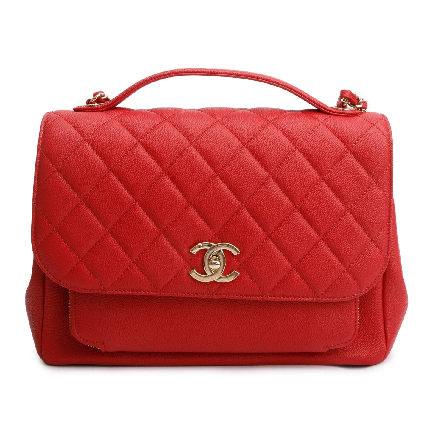 Chanel Red Caviar Leather Large Business Affinity Flap Bag