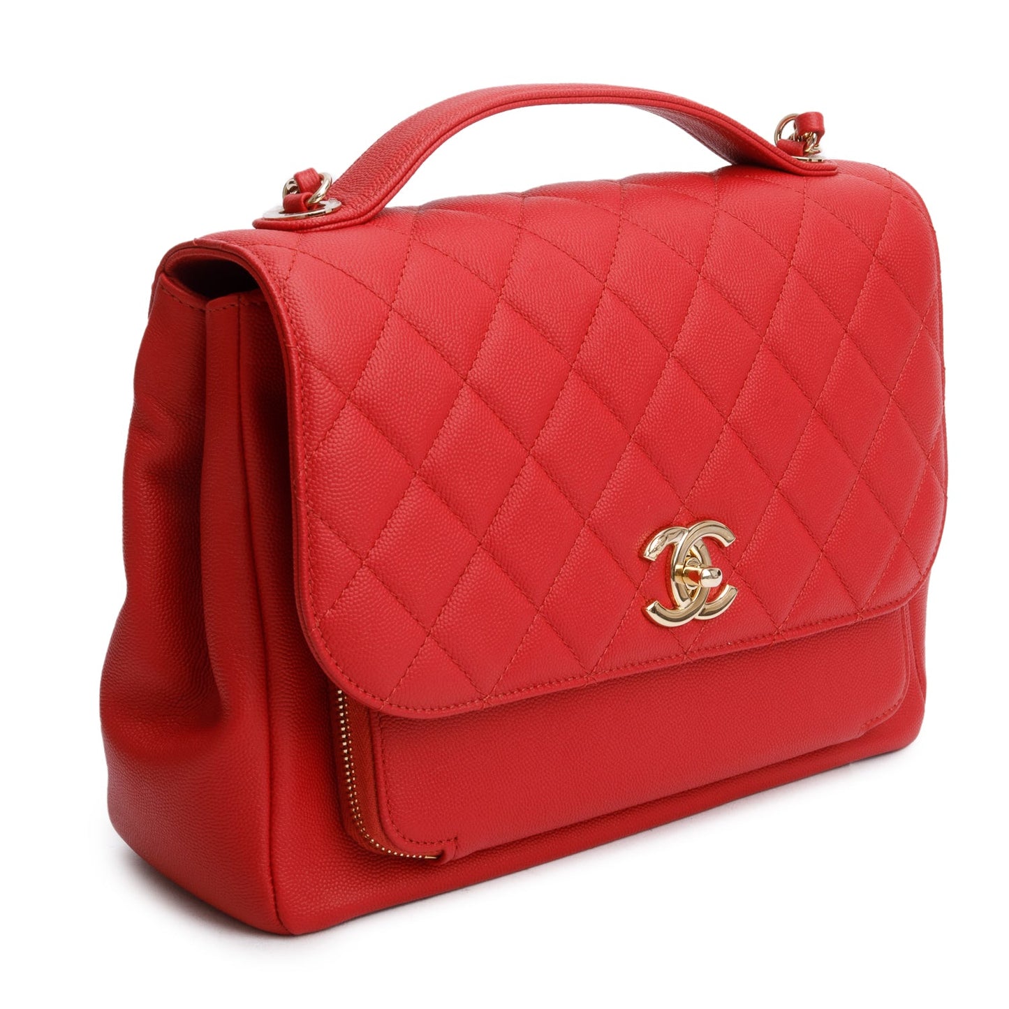 Chanel Red Caviar Leather Large Business Affinity Flap Bag