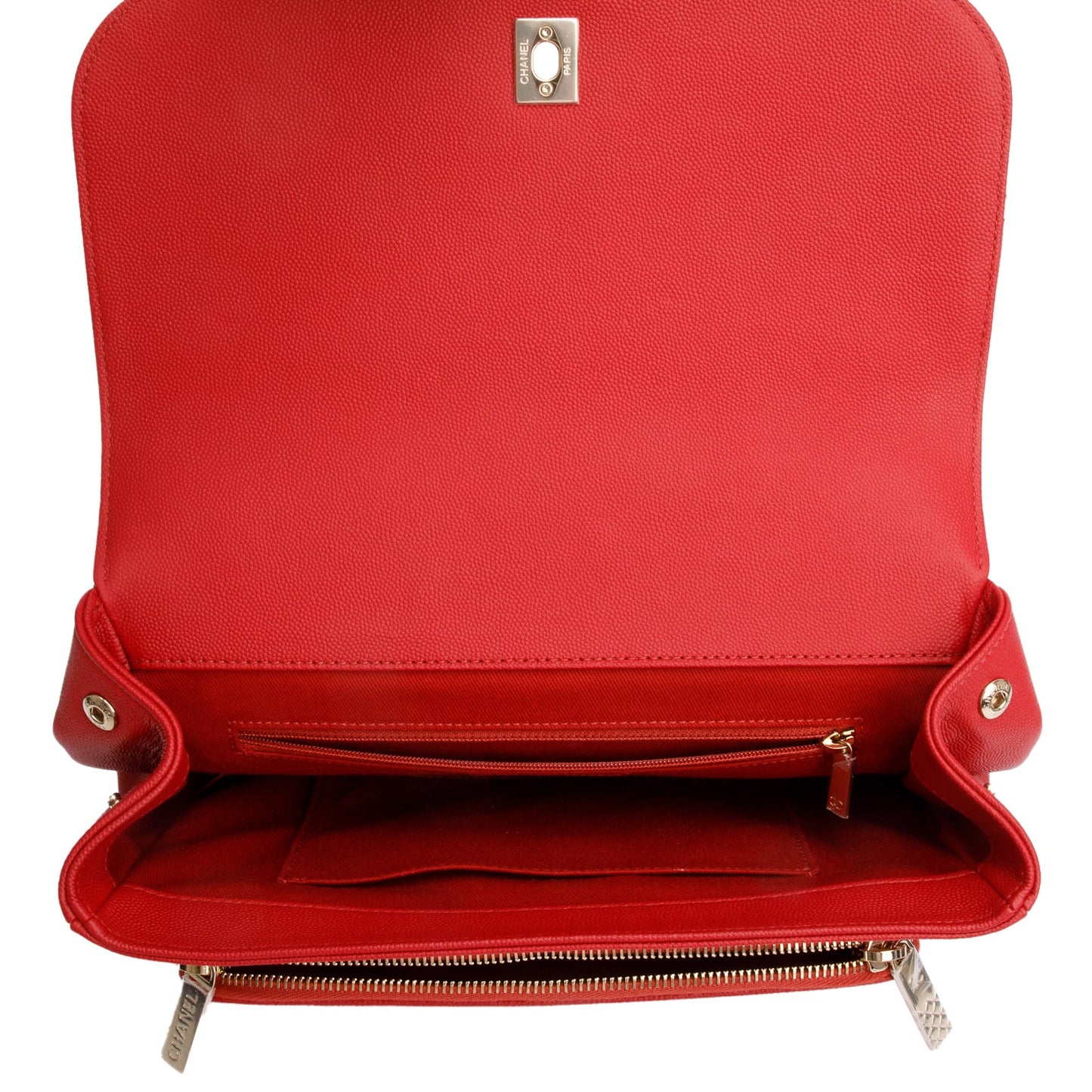 Chanel Red Caviar Leather Large Business Affinity Flap Bag
