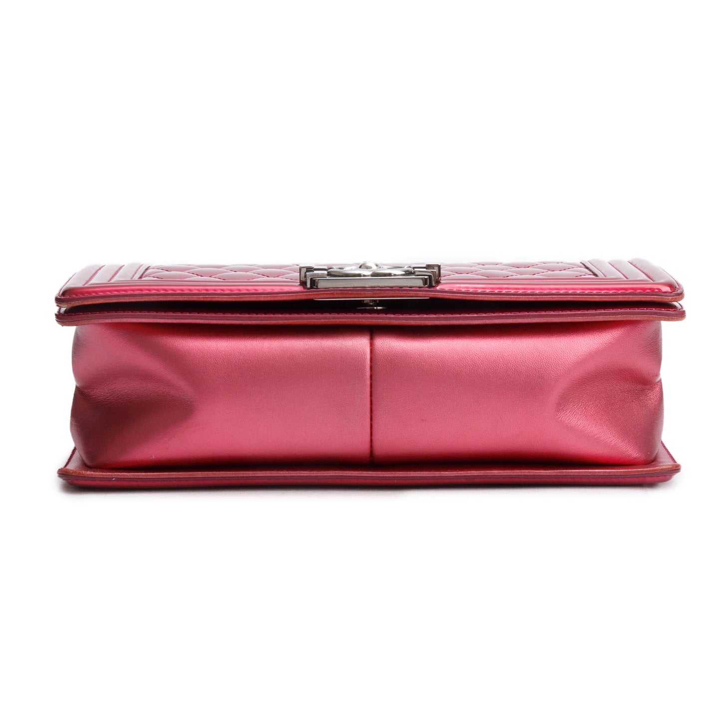 Chanel Red Patent Leather Medium Boy Bag