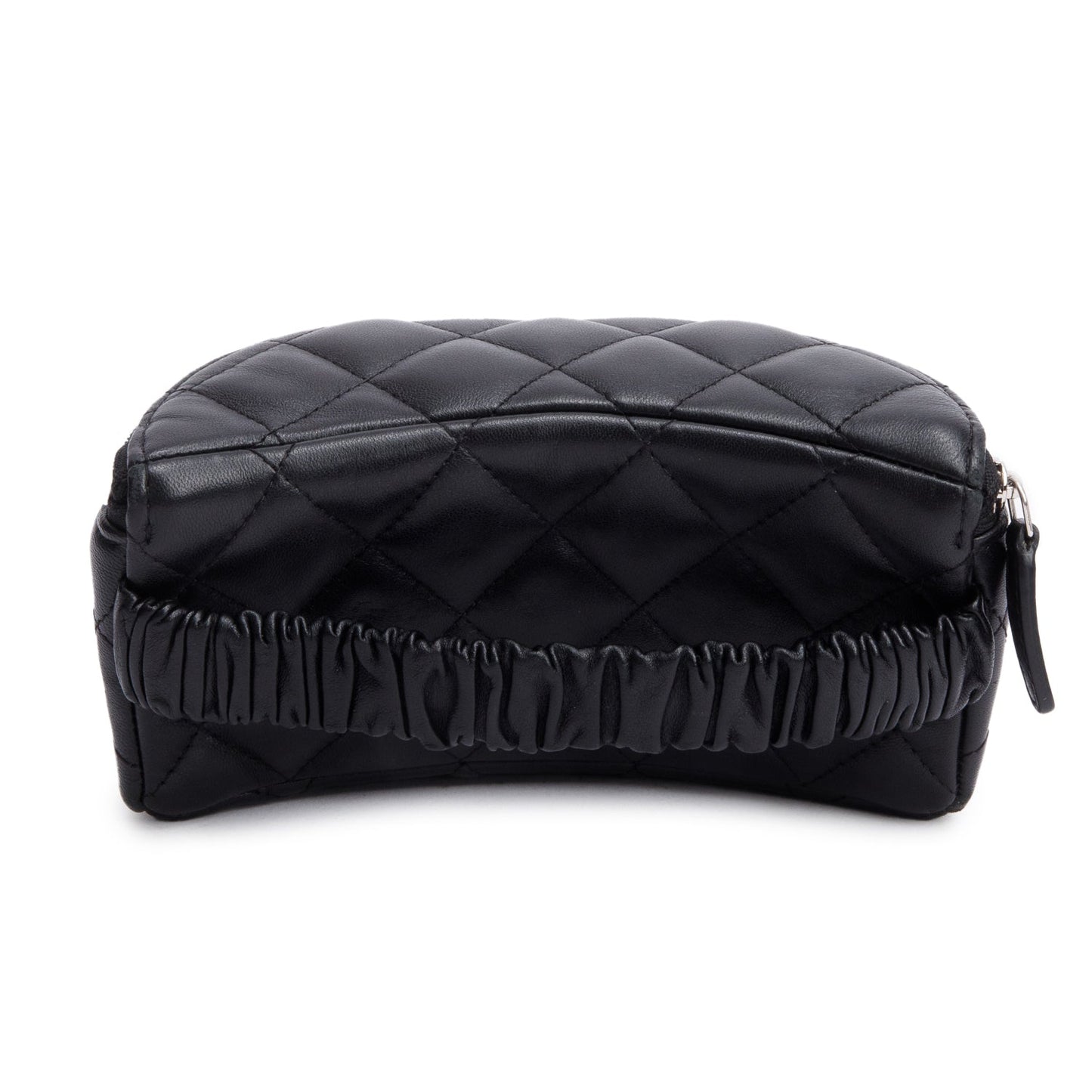 Chanel 2021 Black Quilted Lambskin Leather Classic Arm Coin Purse Pouch