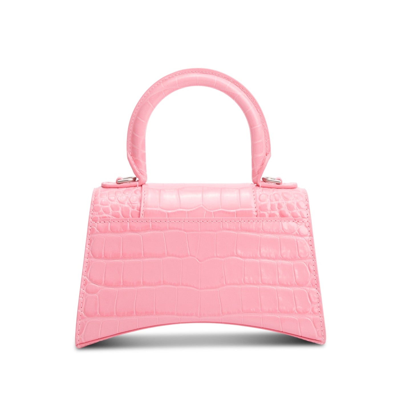 Balenciaga Pink Croc-Embossed Leather XS Hourglass Top Handle Bag