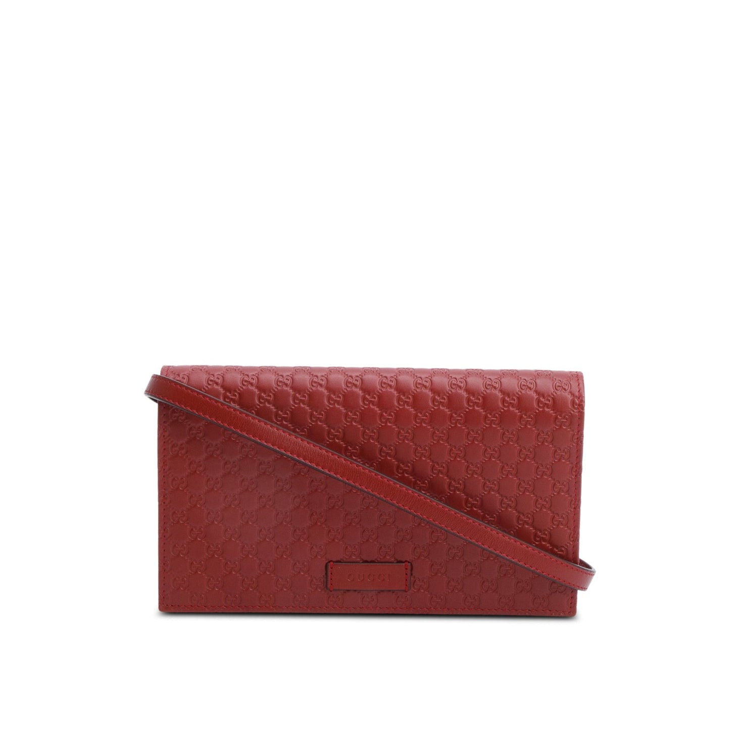 Gucci Red Microguccissima Leather Wallet on Strap