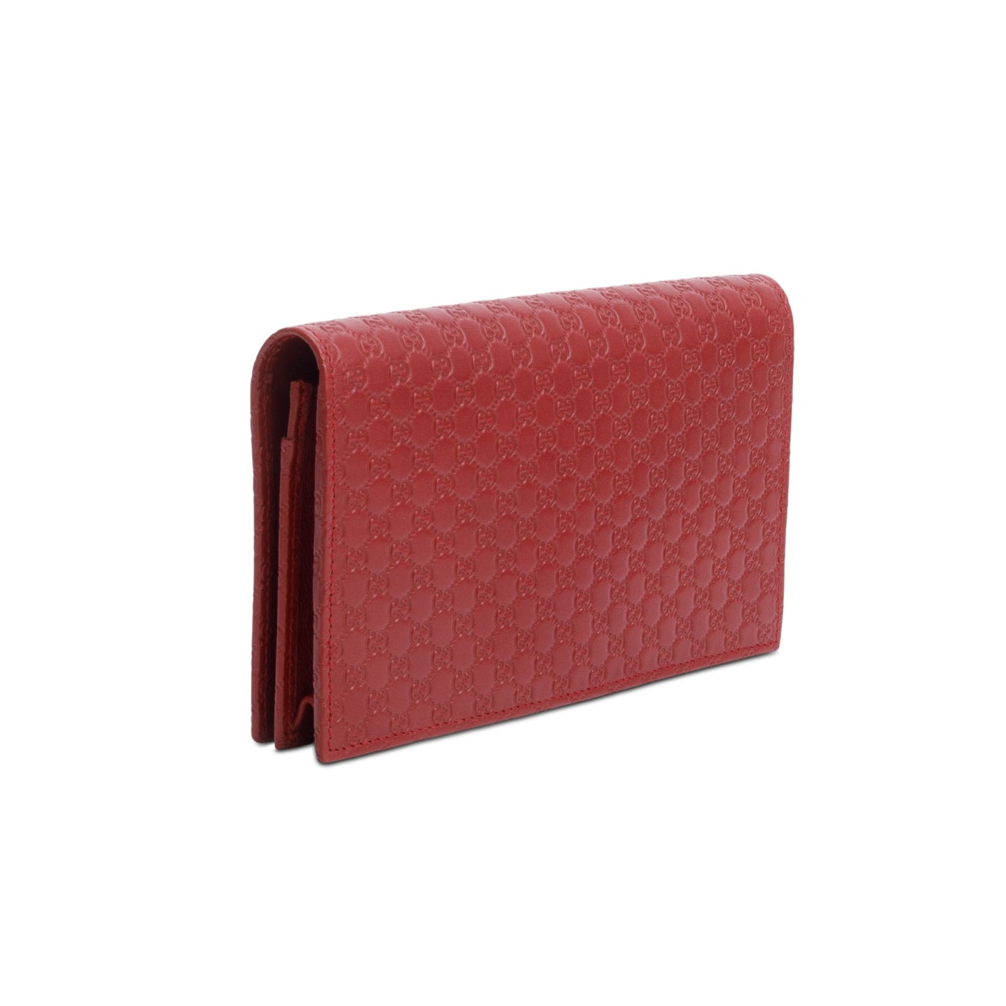 Gucci Red Microguccissima Leather Wallet on Strap