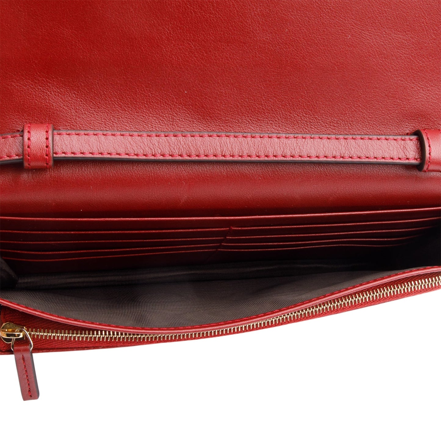 Gucci Red Microguccissima Leather Wallet on Strap