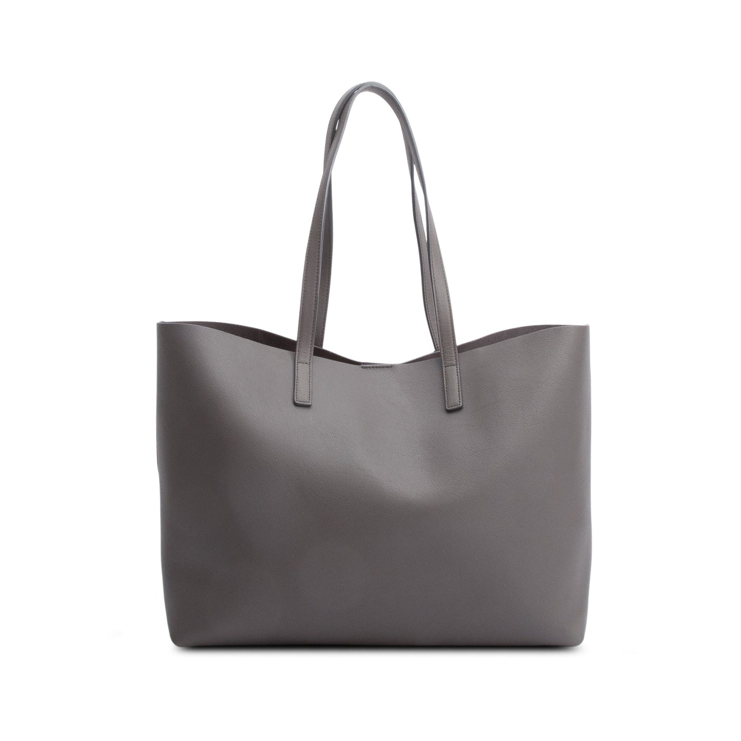Saint Laurent Grey Leather Large E/W Shopping Tote