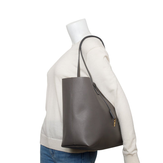Saint Laurent Grey Leather Large E/W Shopping Tote