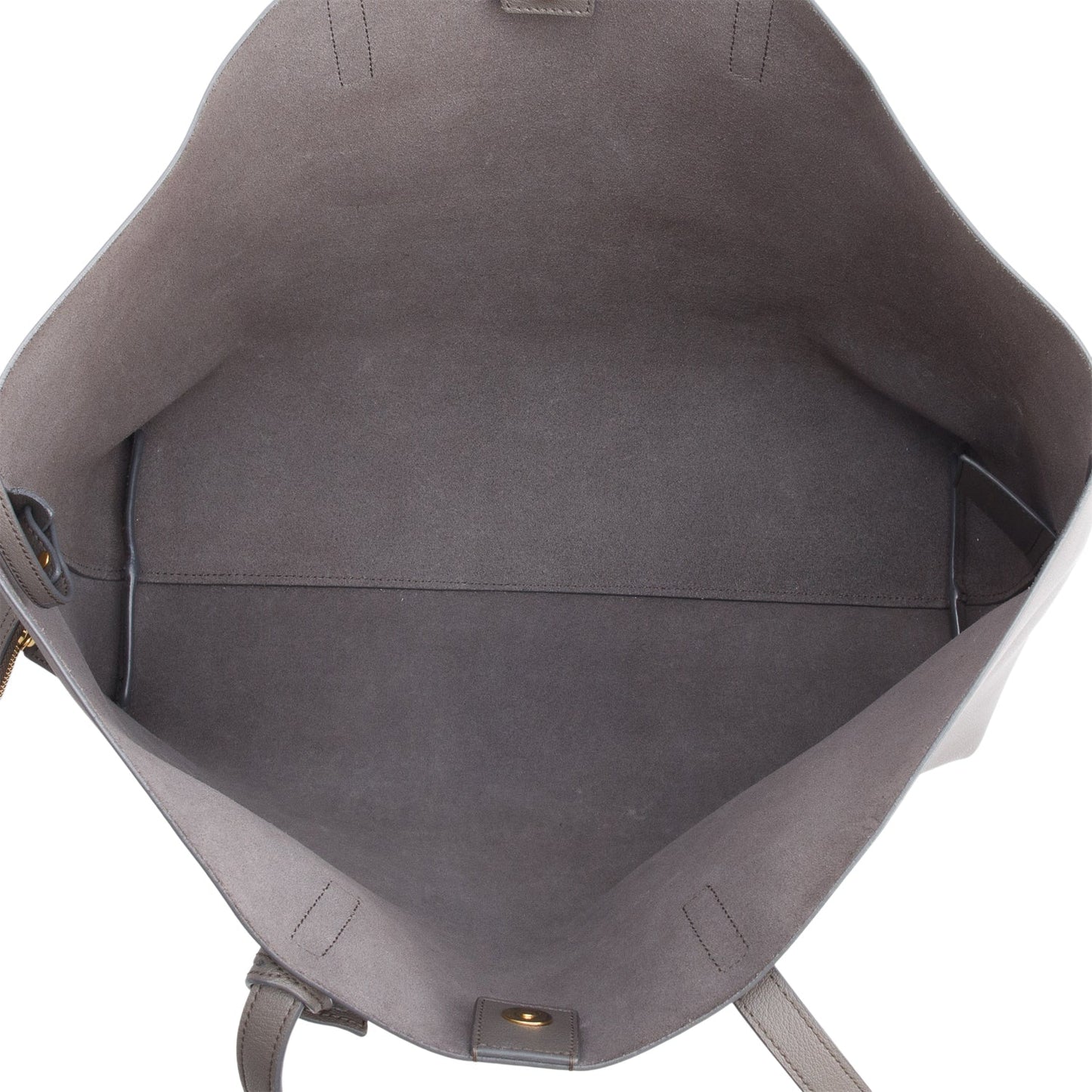 Saint Laurent Grey Leather Large E/W Shopping Tote