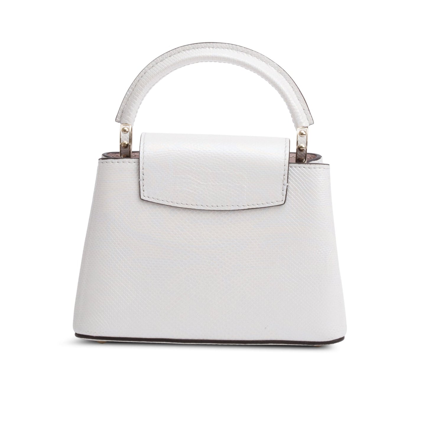 Louis Vuitton White Iridescent Python Capucines Mini